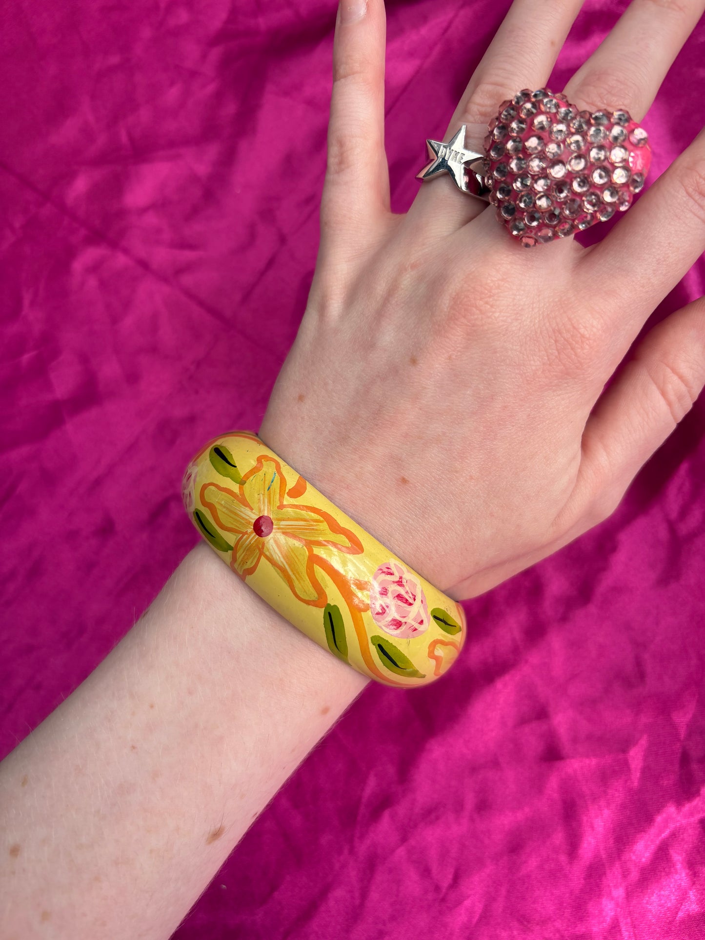 Wood Flower Bracelet