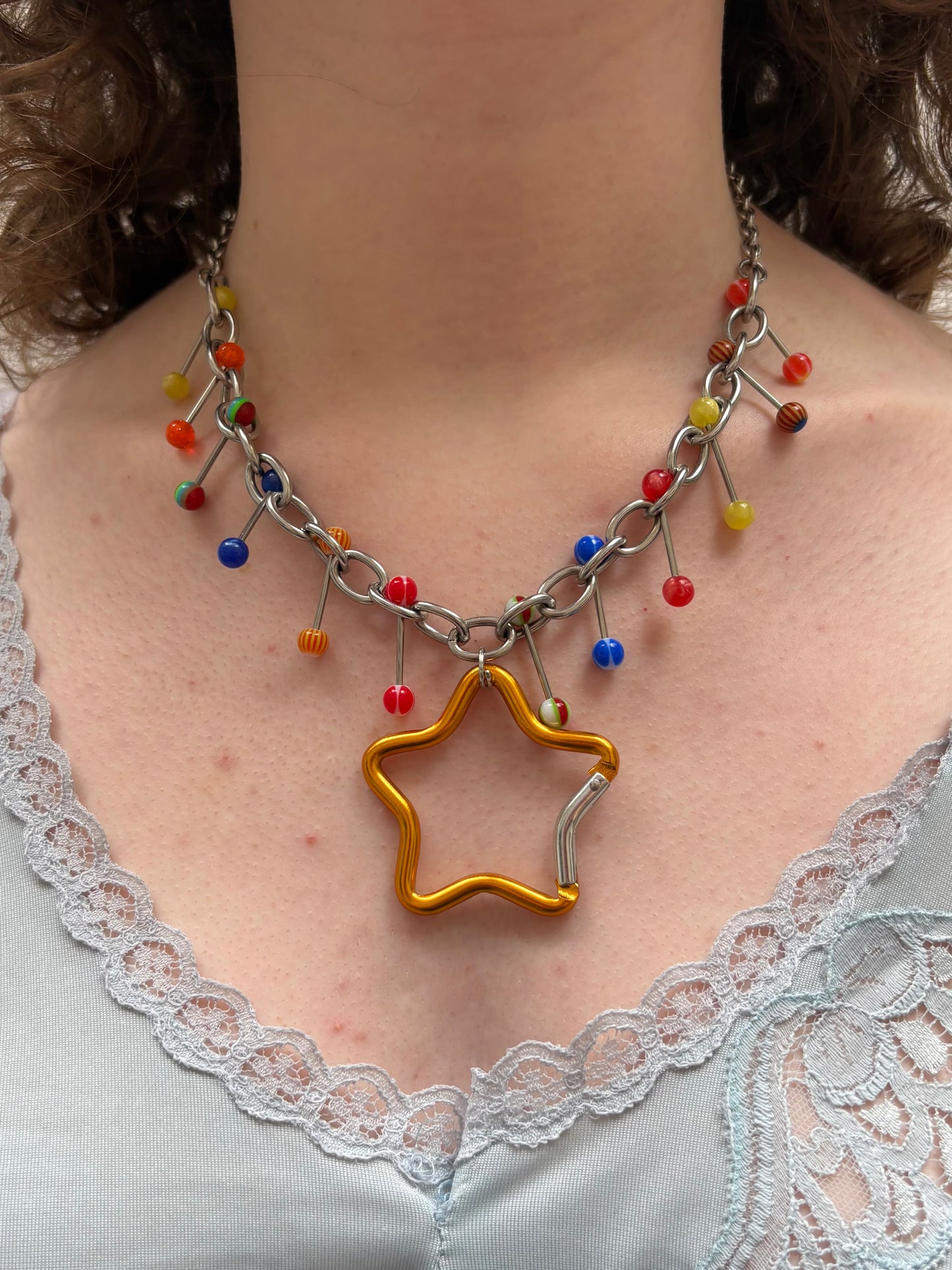 Circus Star Carabiner Piercing Necklace