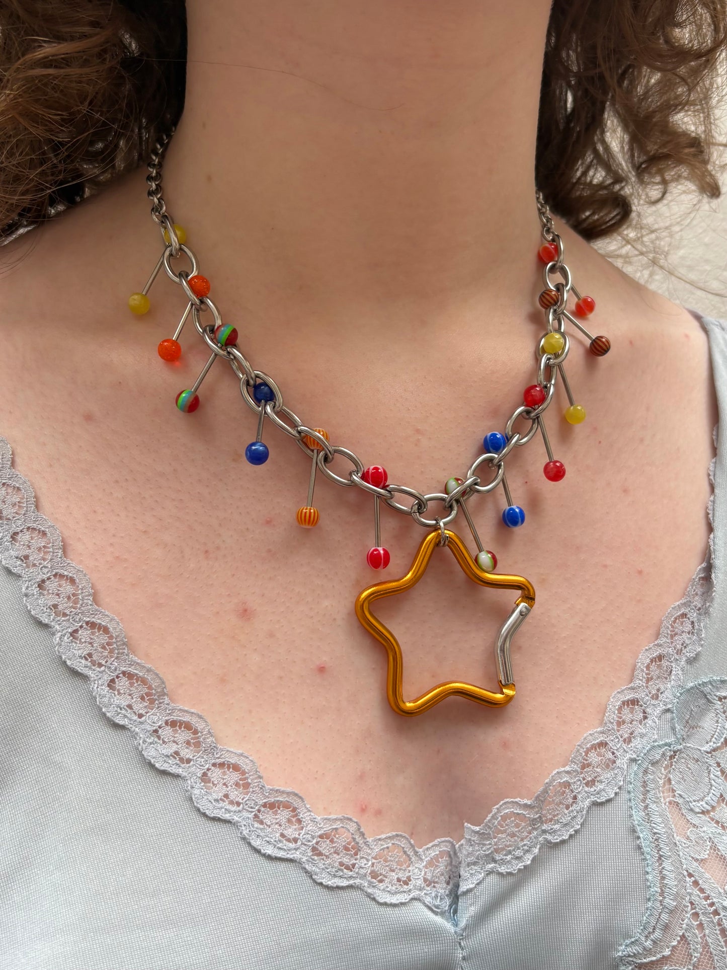 Circus Star Carabiner Piercing Necklace