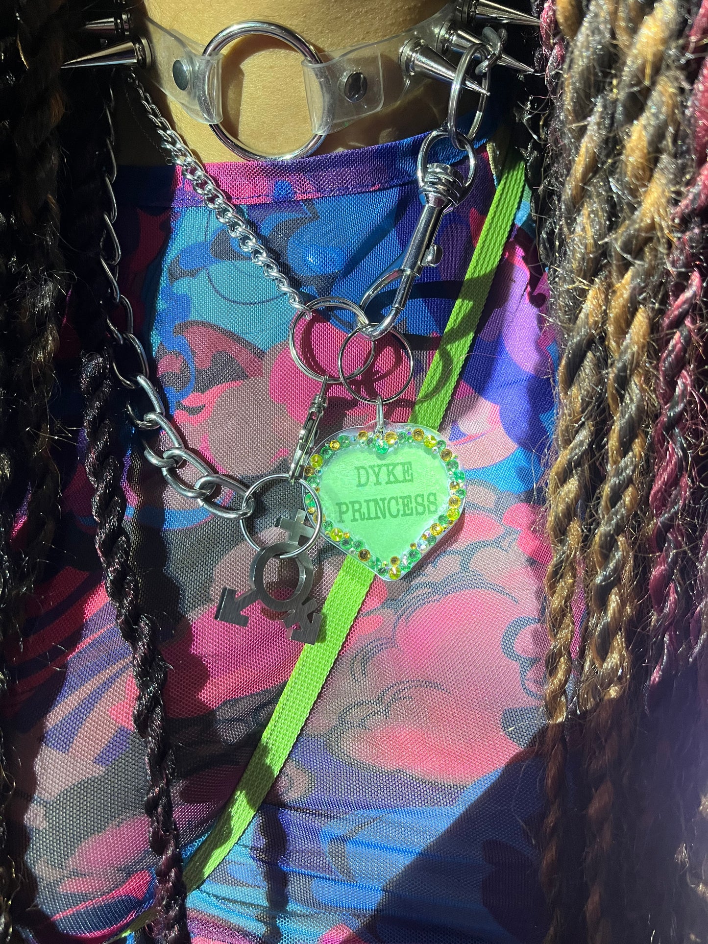 Bedazzled Dyke Princess Keyring