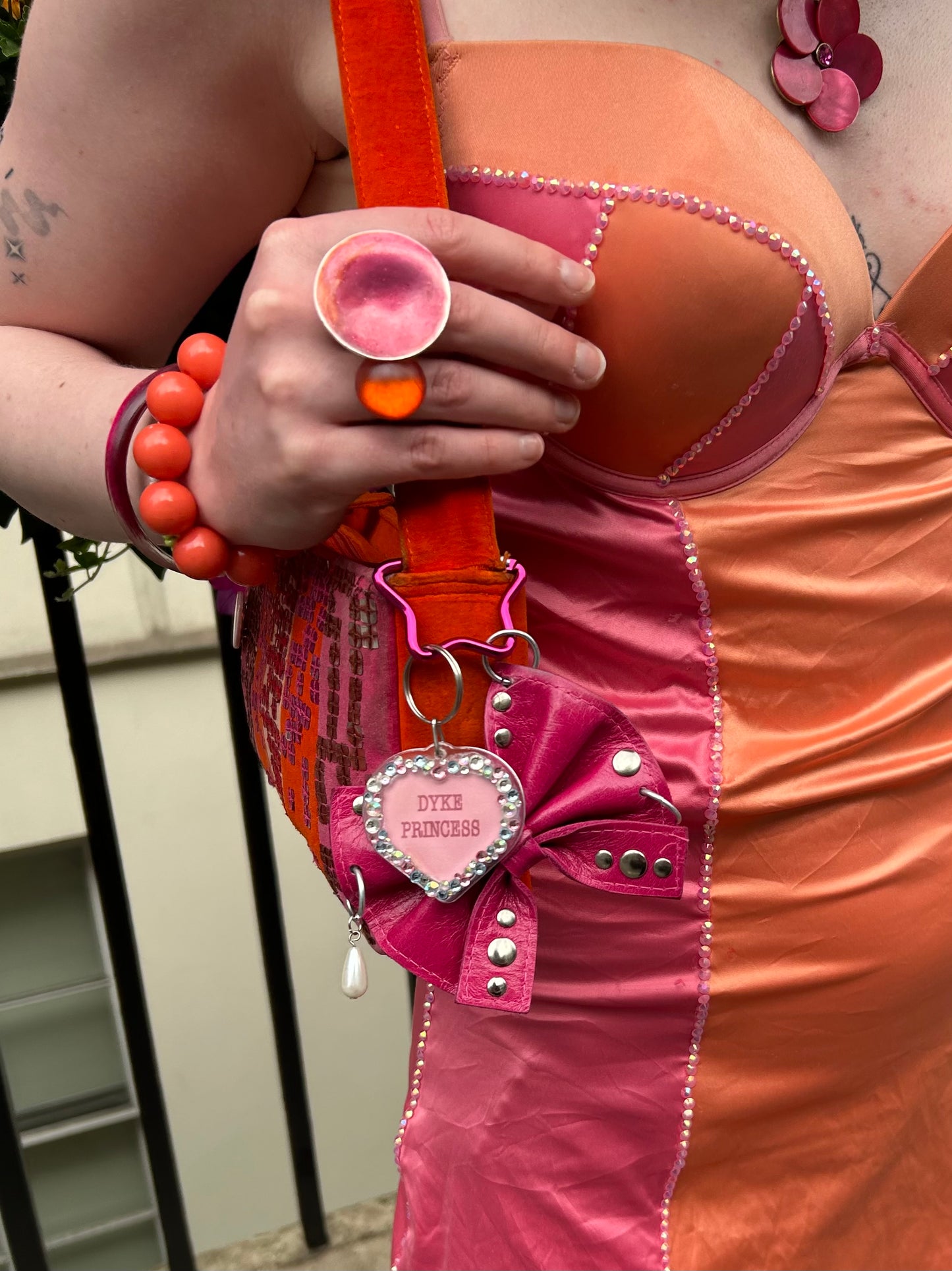 Bedazzled Dyke Princess Keyring