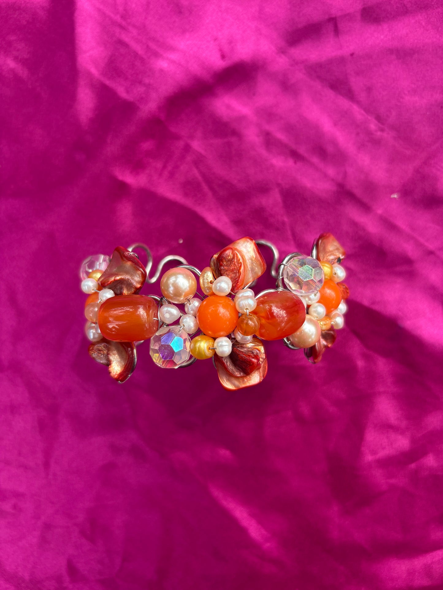 Orange Flower Bracelet