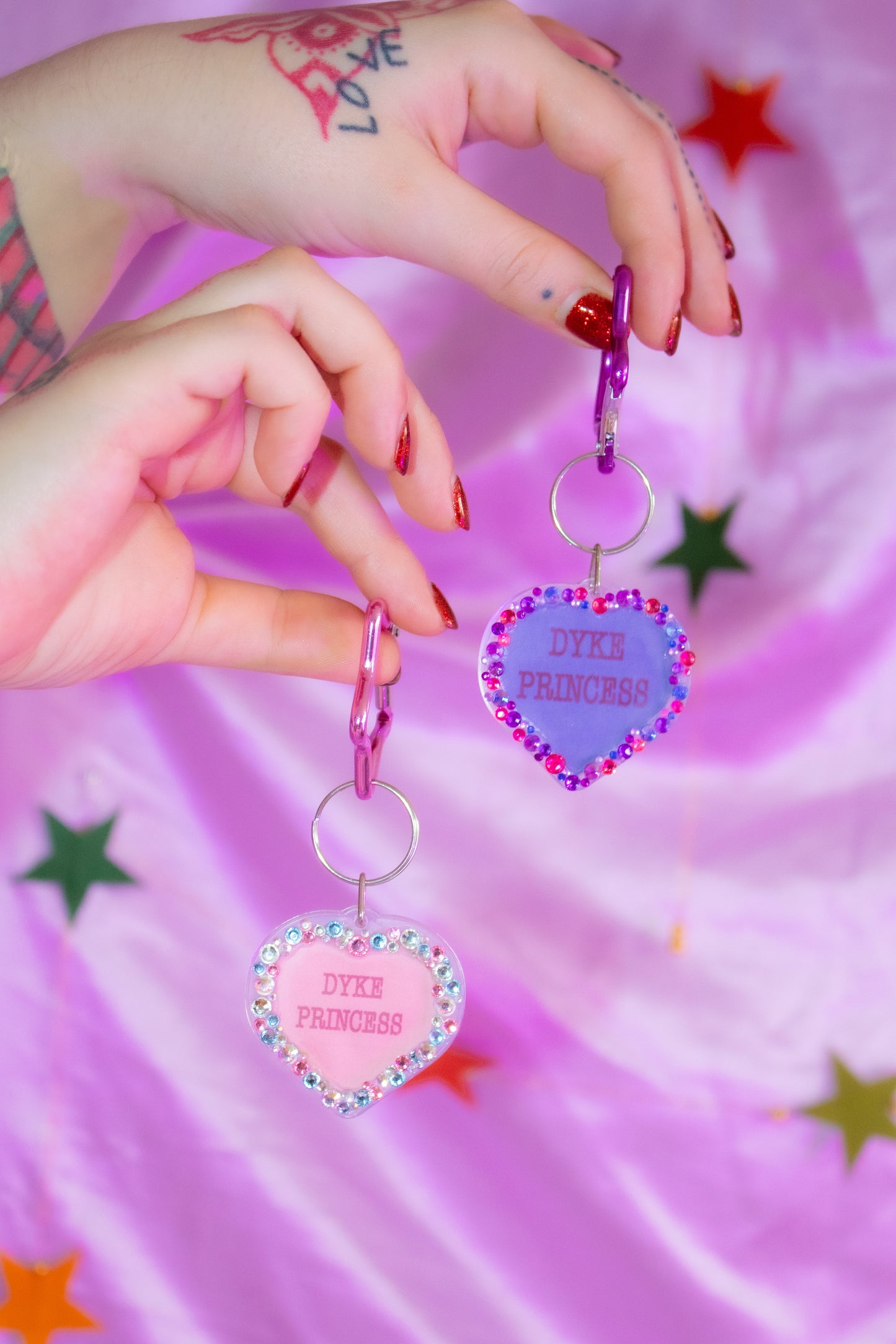 Bedazzled Dyke Princess Keyring