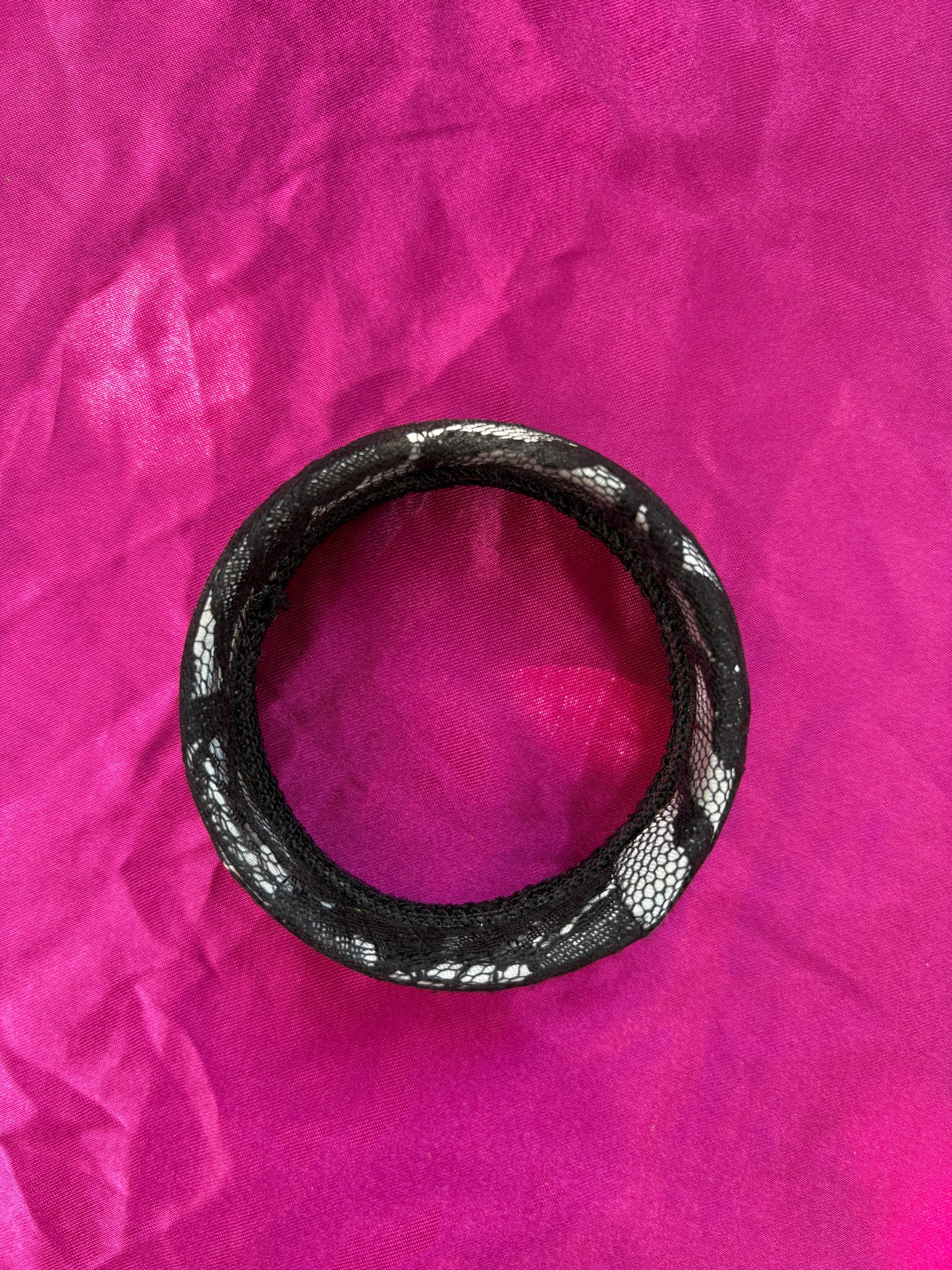 Black lace bangle bracelet