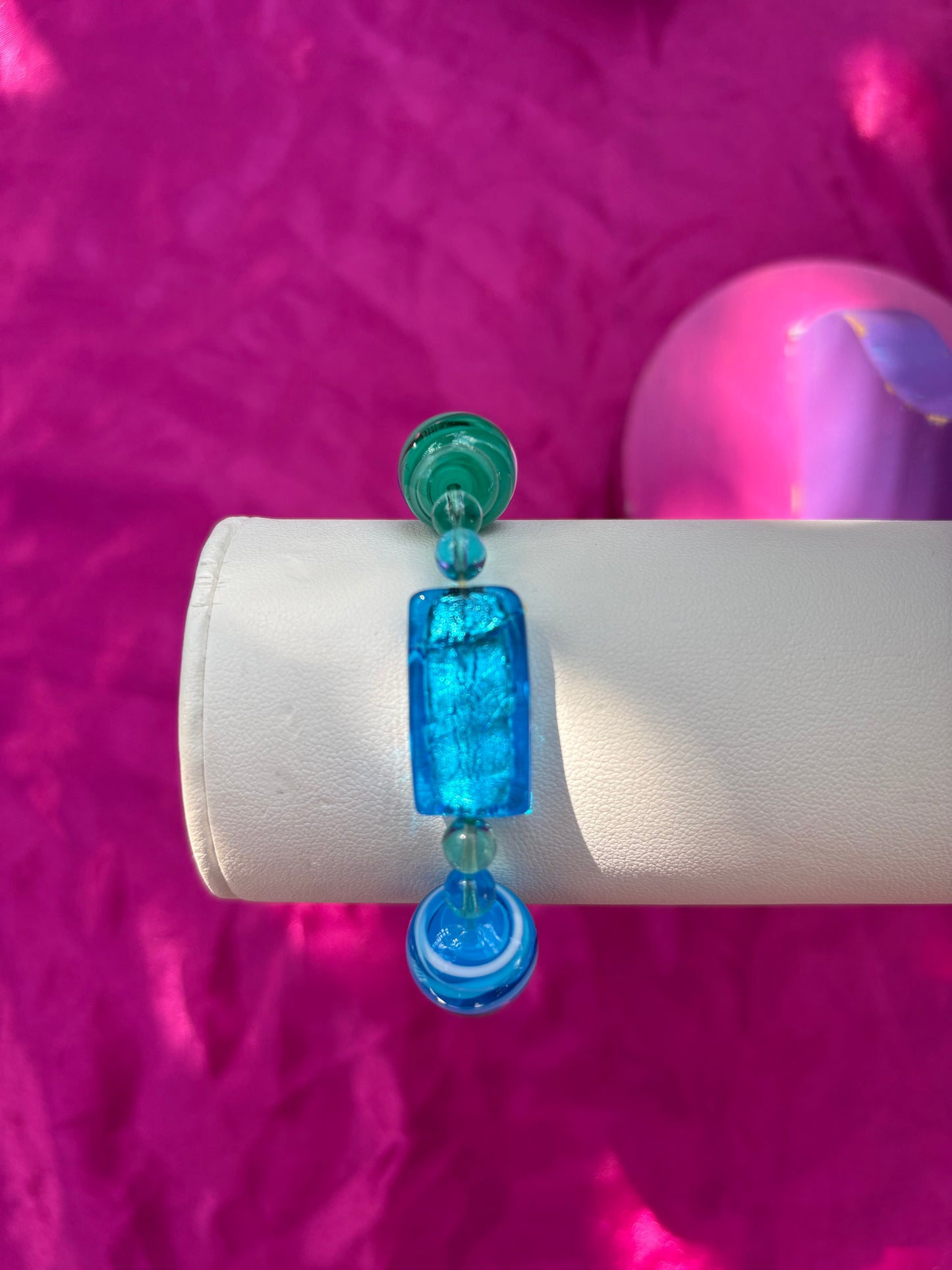 Teal beaded bracelet