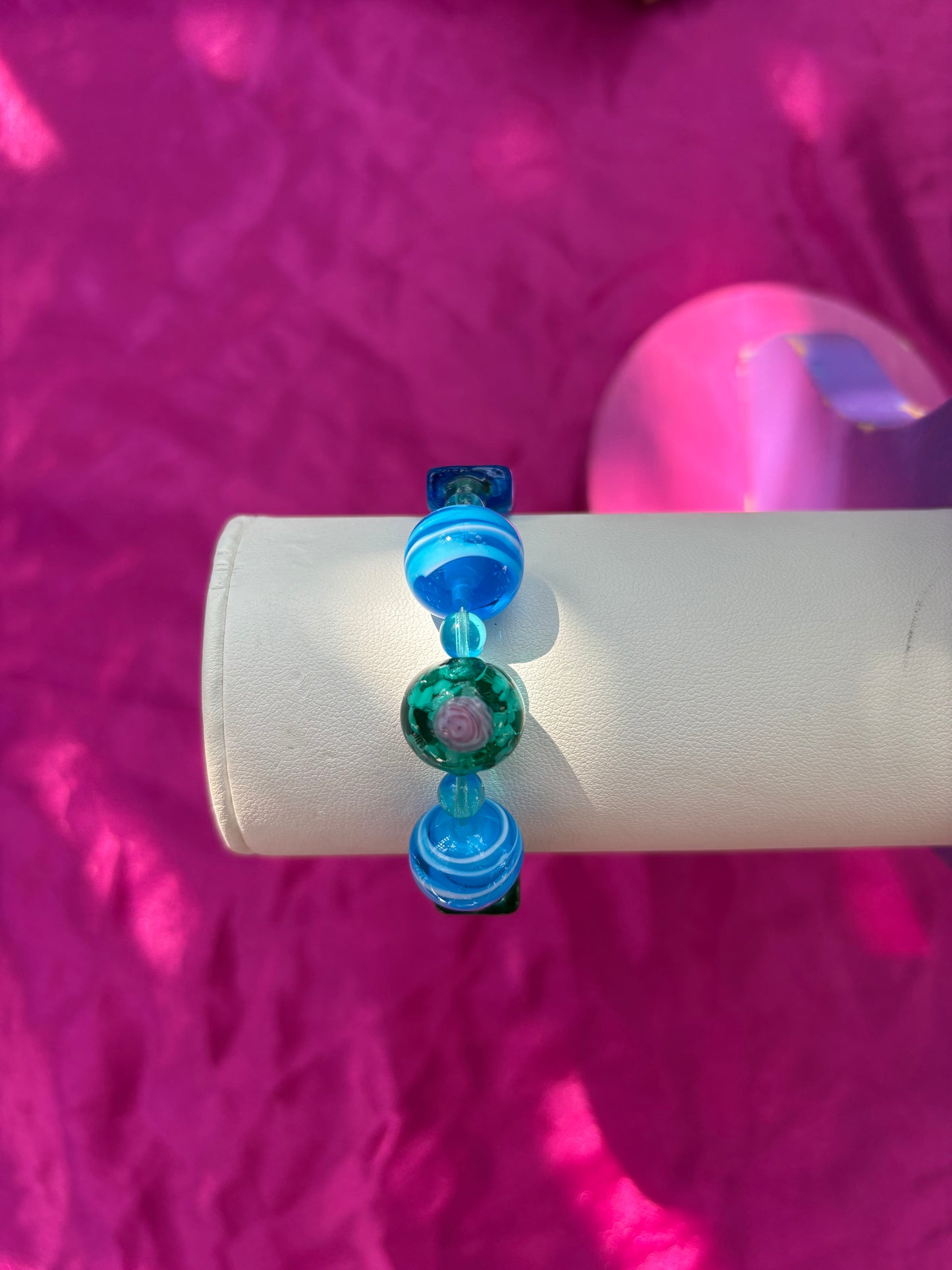 Teal beaded bracelet