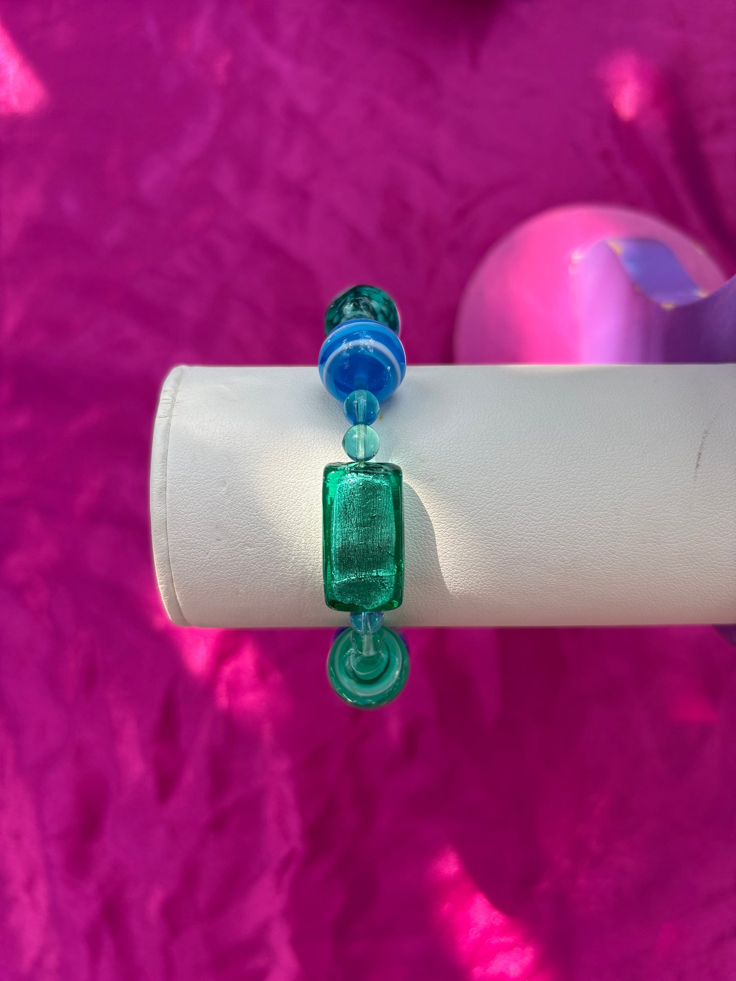 Teal beaded bracelet