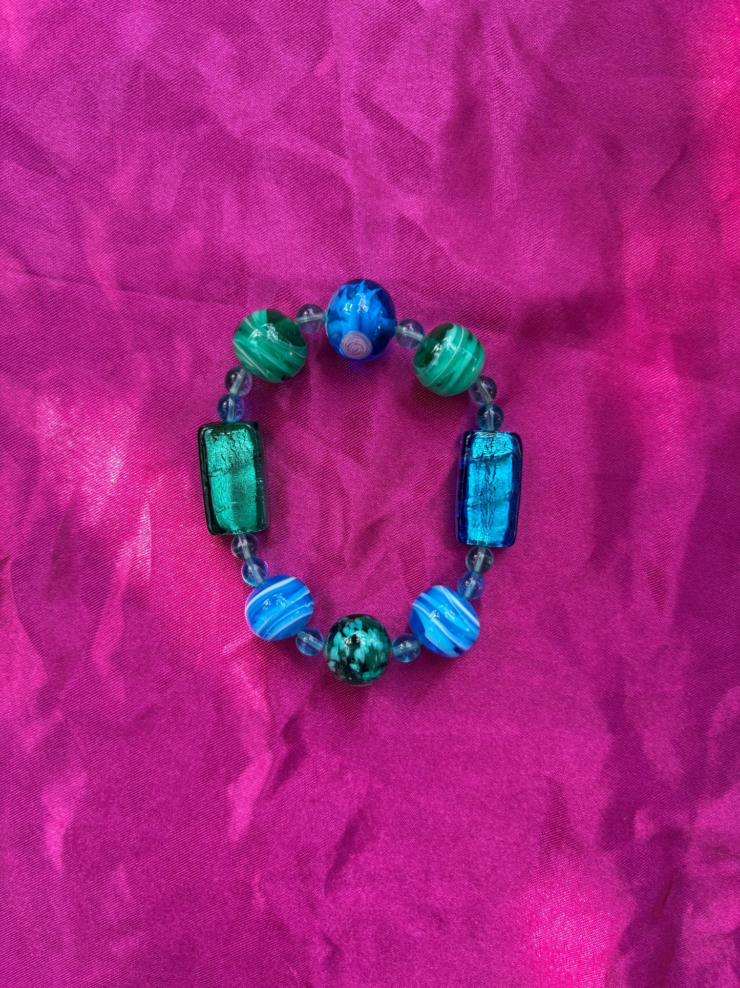 Teal beaded bracelet