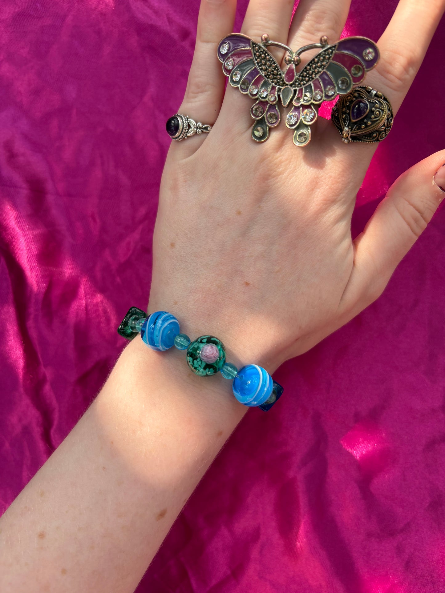 Teal beaded bracelet