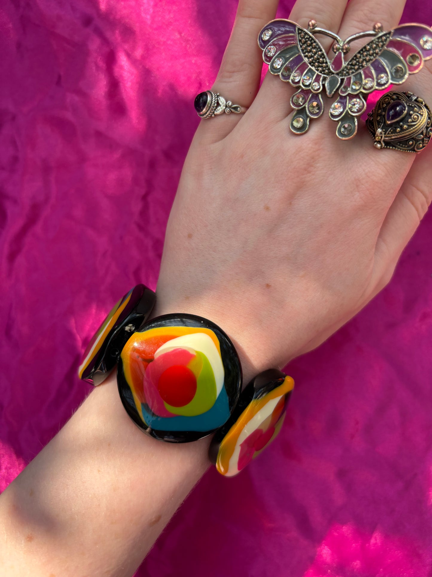 Colorful Glass Spiral Bracelet