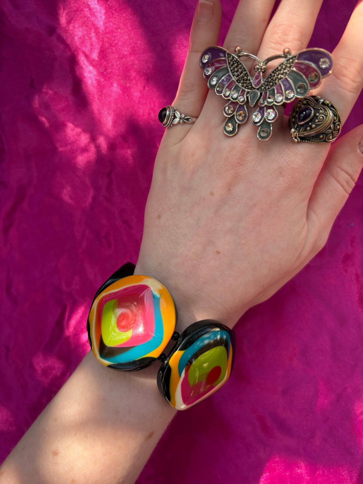 Colorful Glass Spiral Bracelet