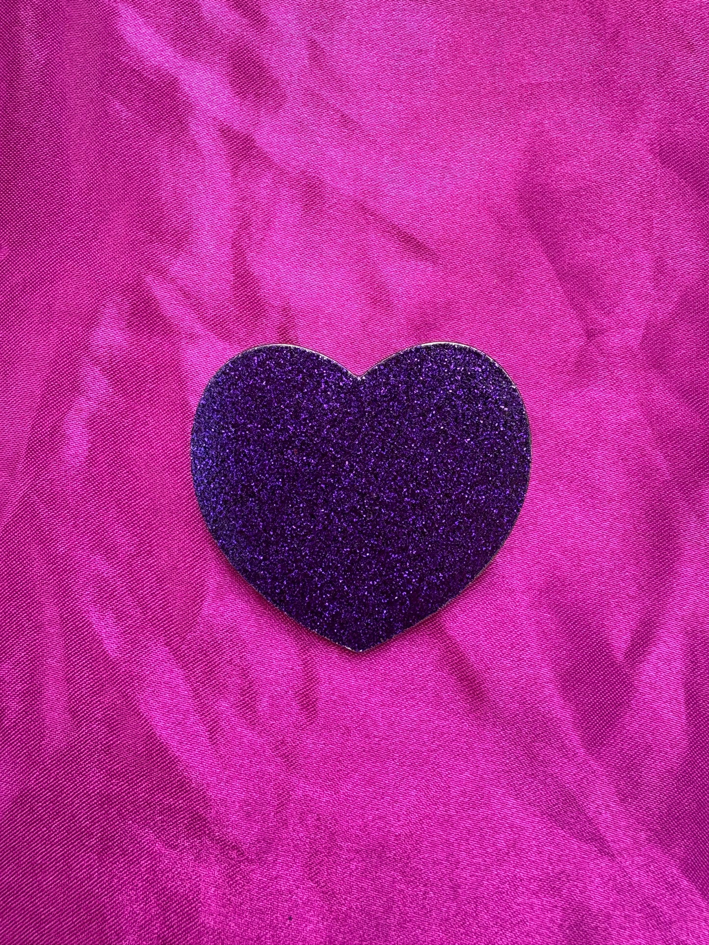Purple Sparkly Heart Brooch