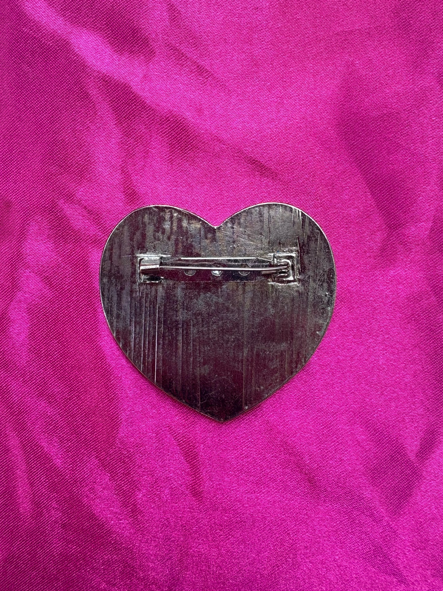 Purple Sparkly Heart Brooch