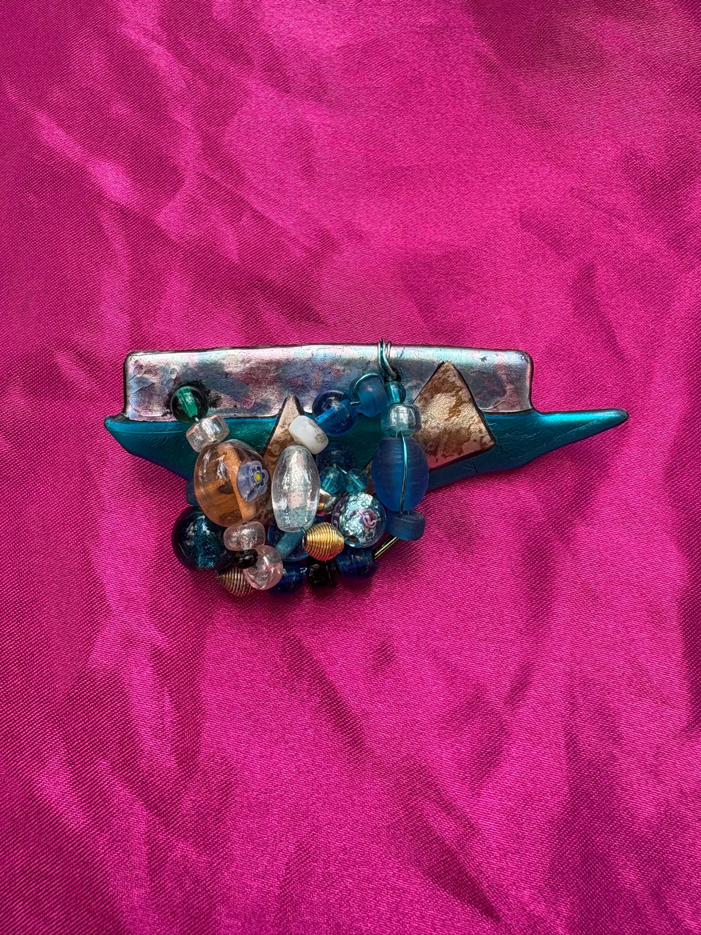 Unique Beaded Brooch