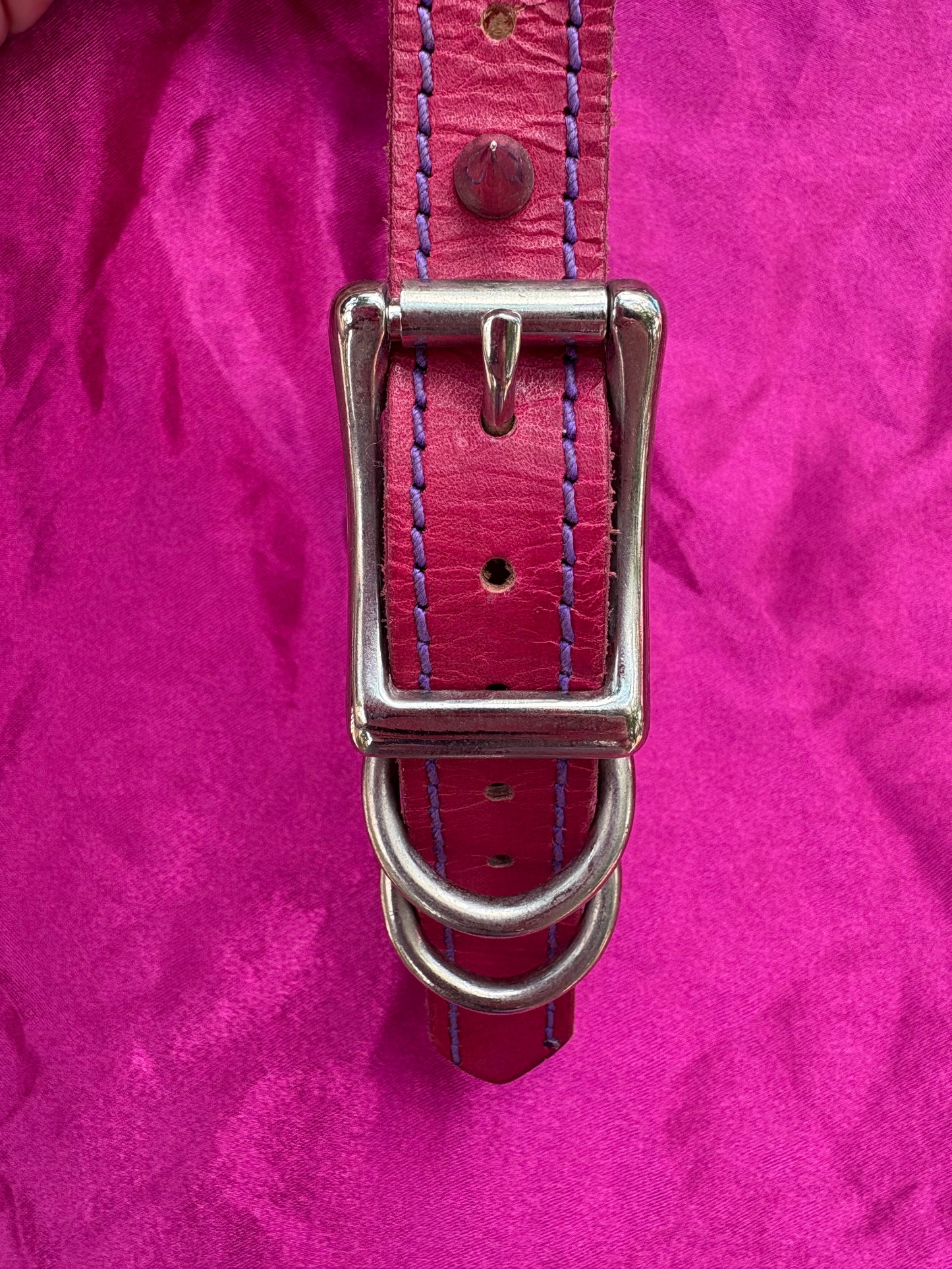 Pink Leather Choker