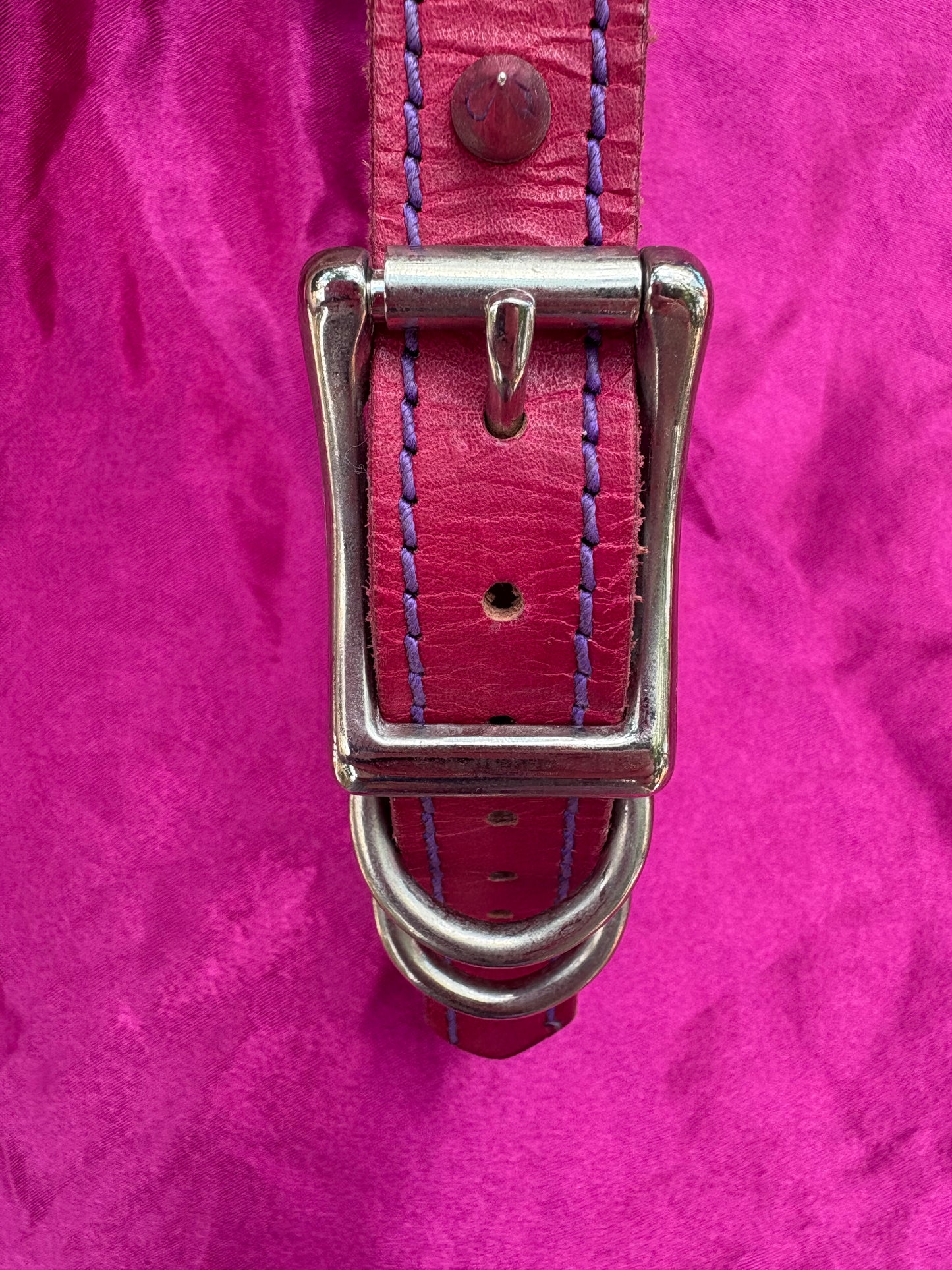 Pink Leather Choker