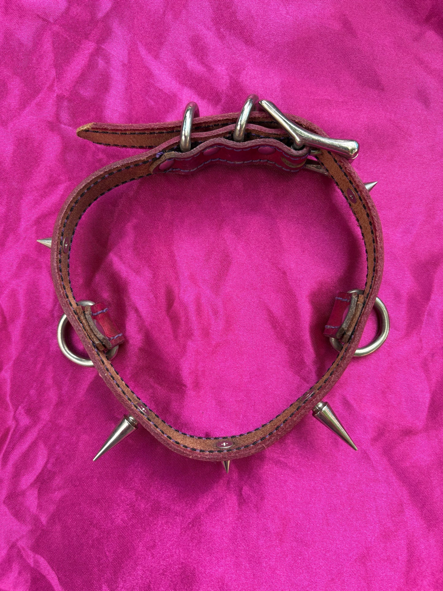 Pink Leather Choker