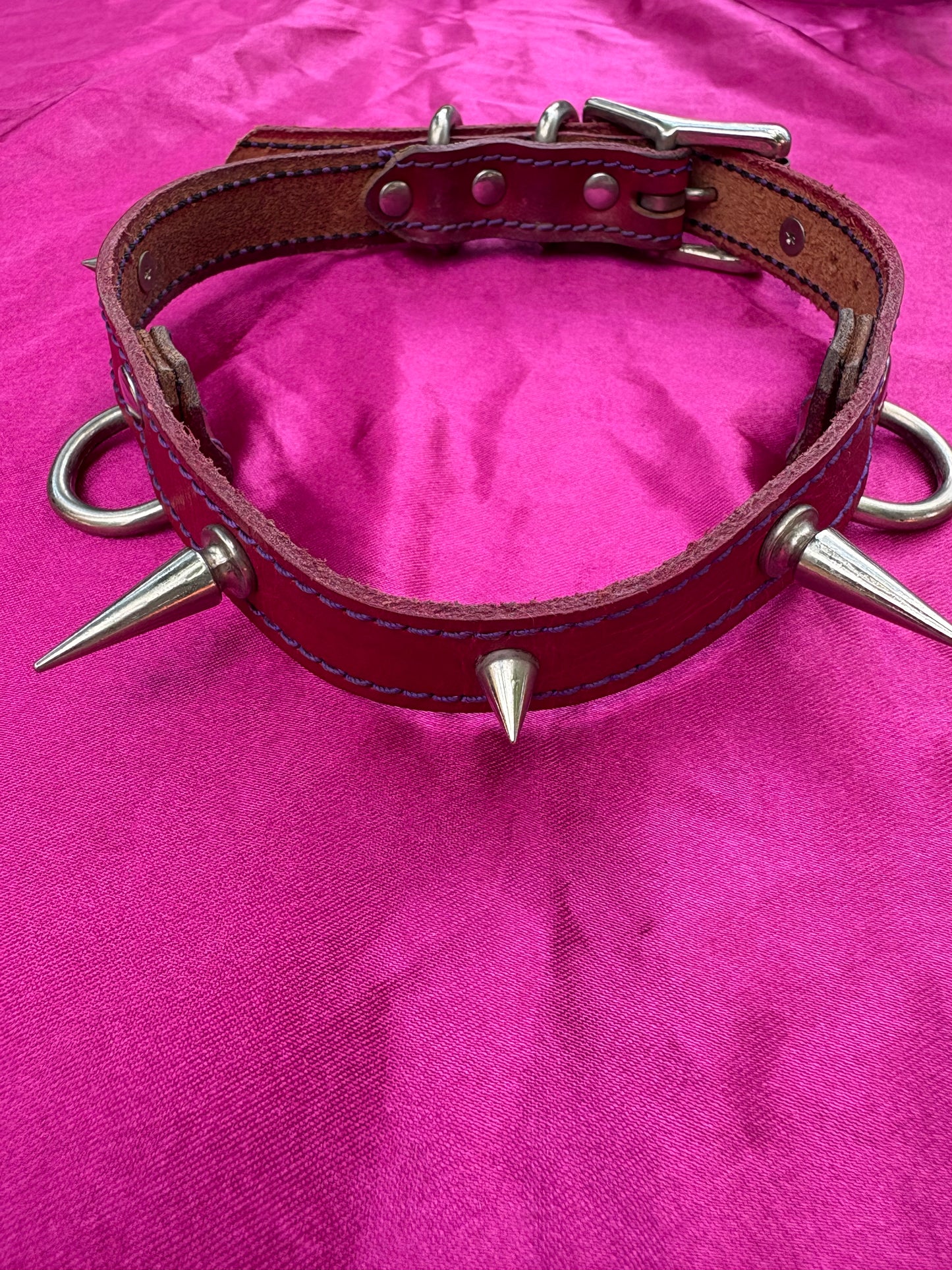 Pink Leather Choker