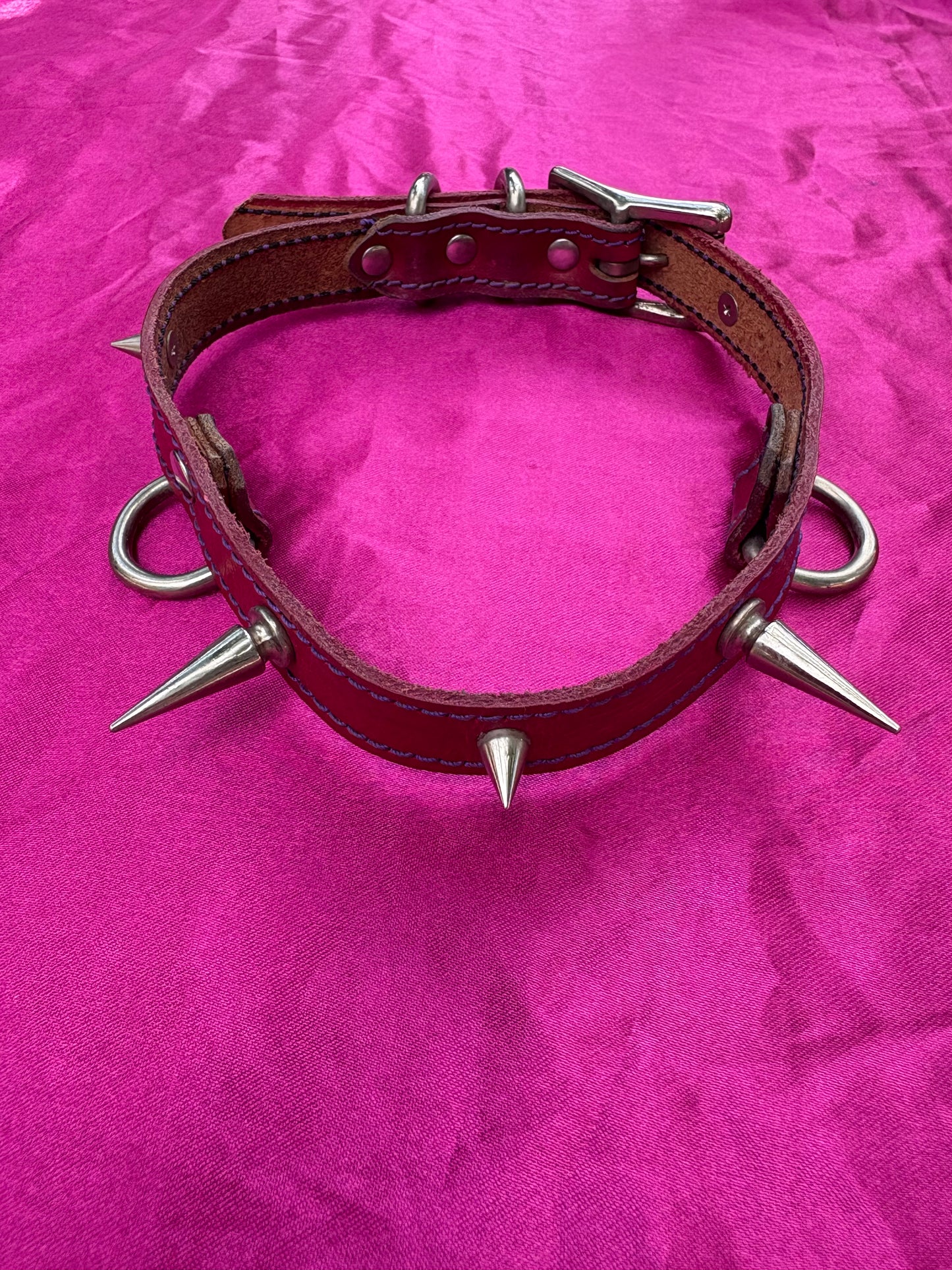 Pink Leather Choker