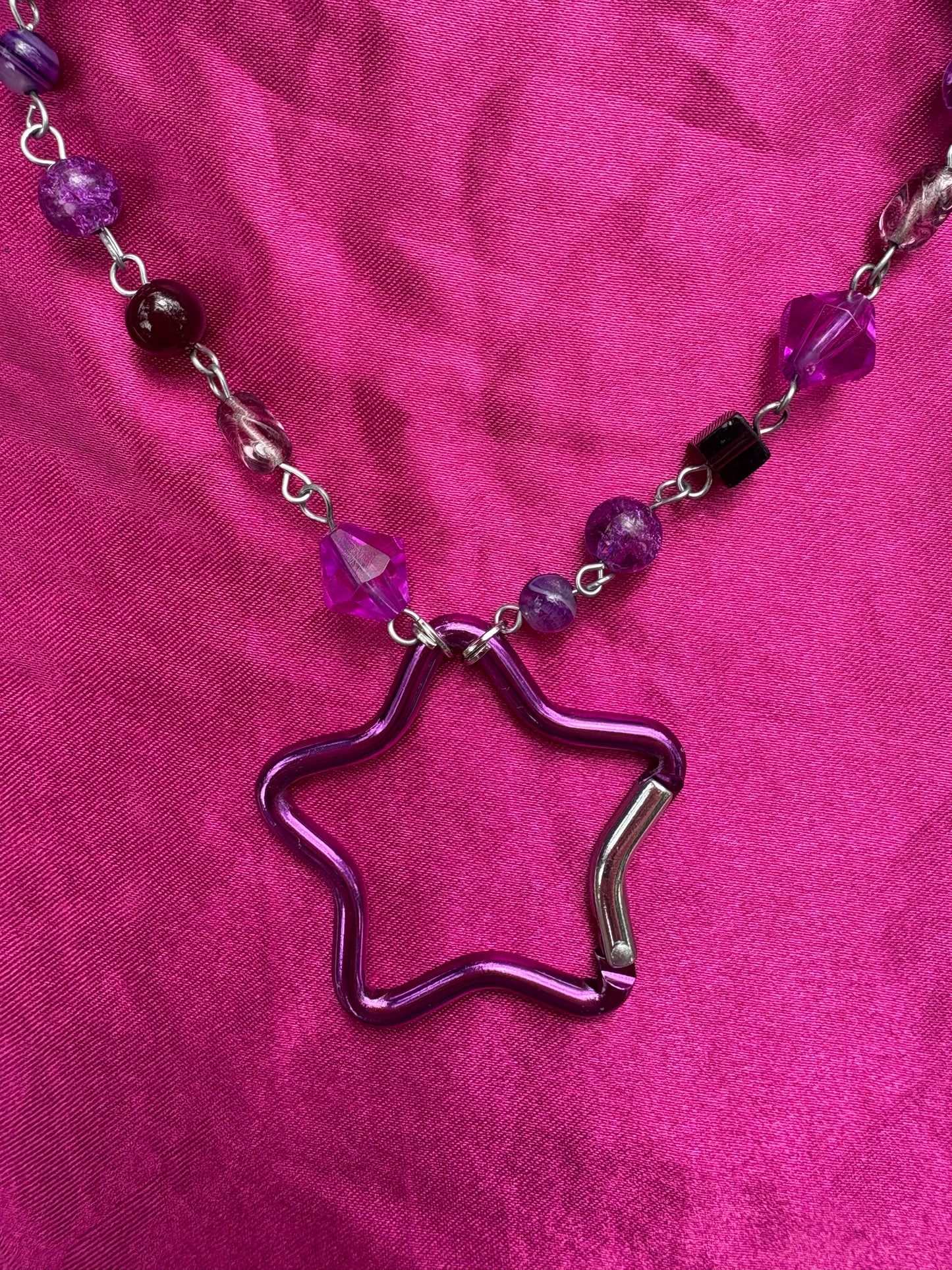 Purple Star Carabiner Necklace