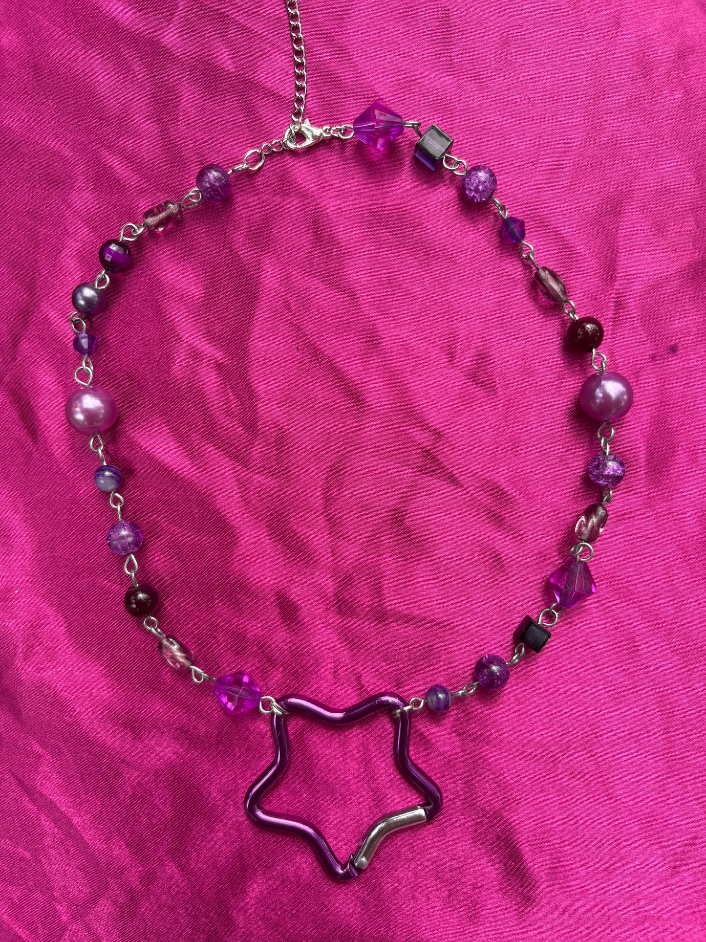 Purple Star Carabiner Necklace