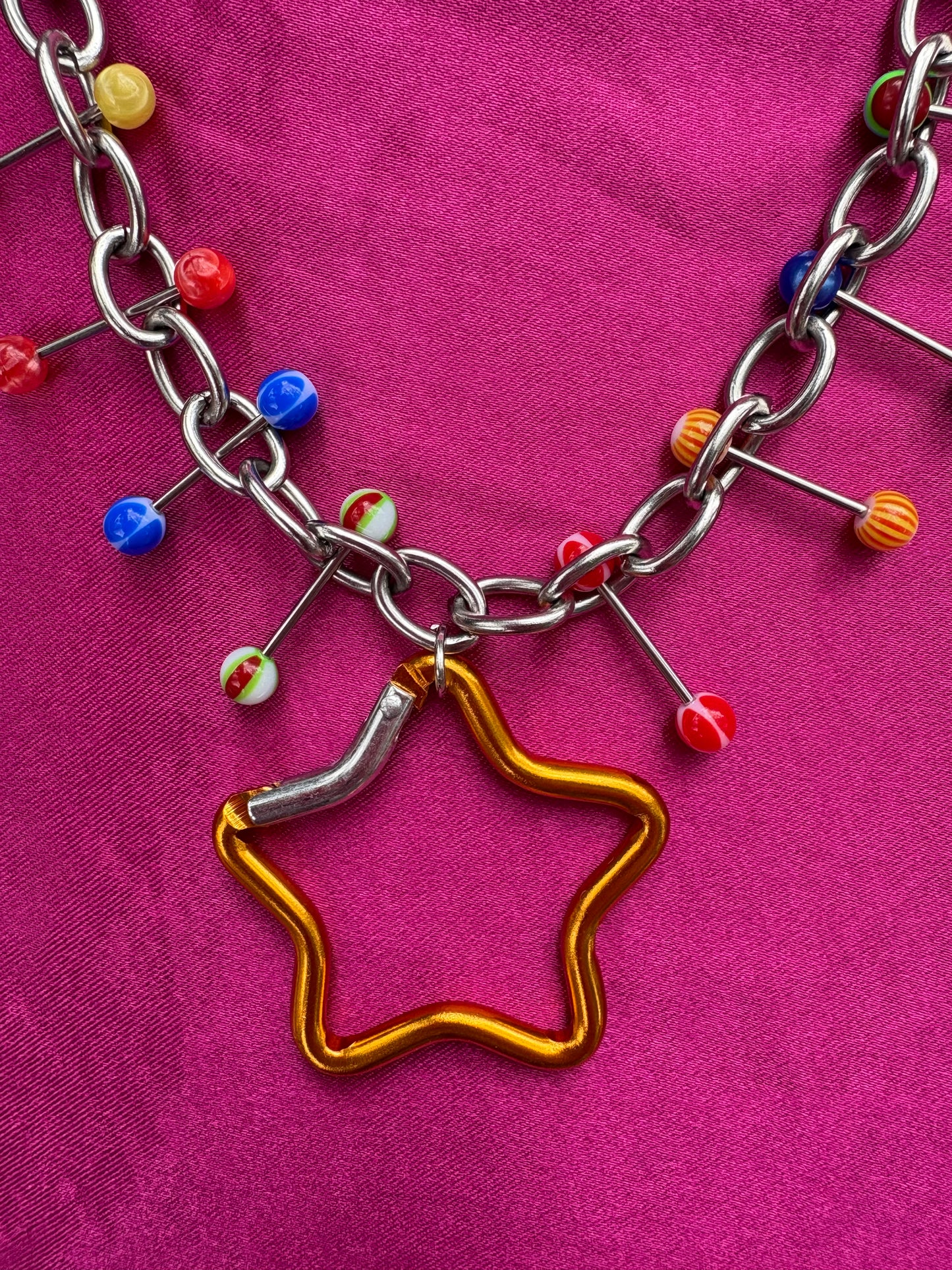 Circus Star Carabiner Piercing Necklace