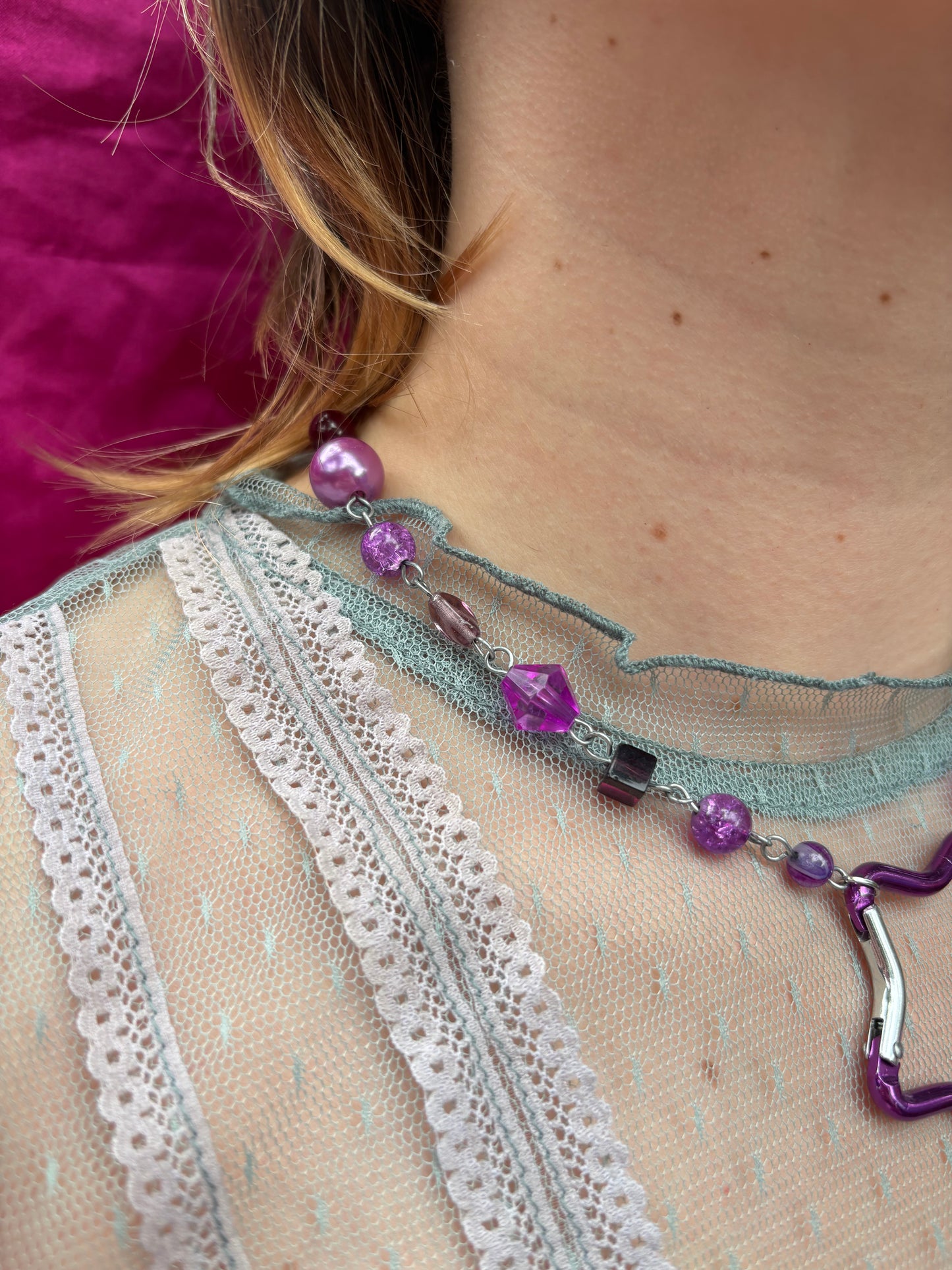 Purple Star Carabiner Necklace