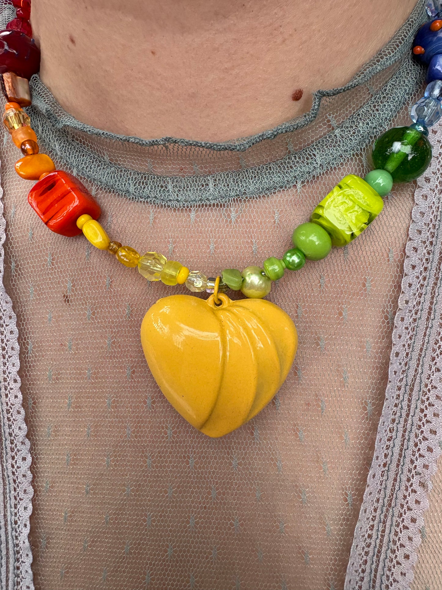 Rainbow Heart Necklace