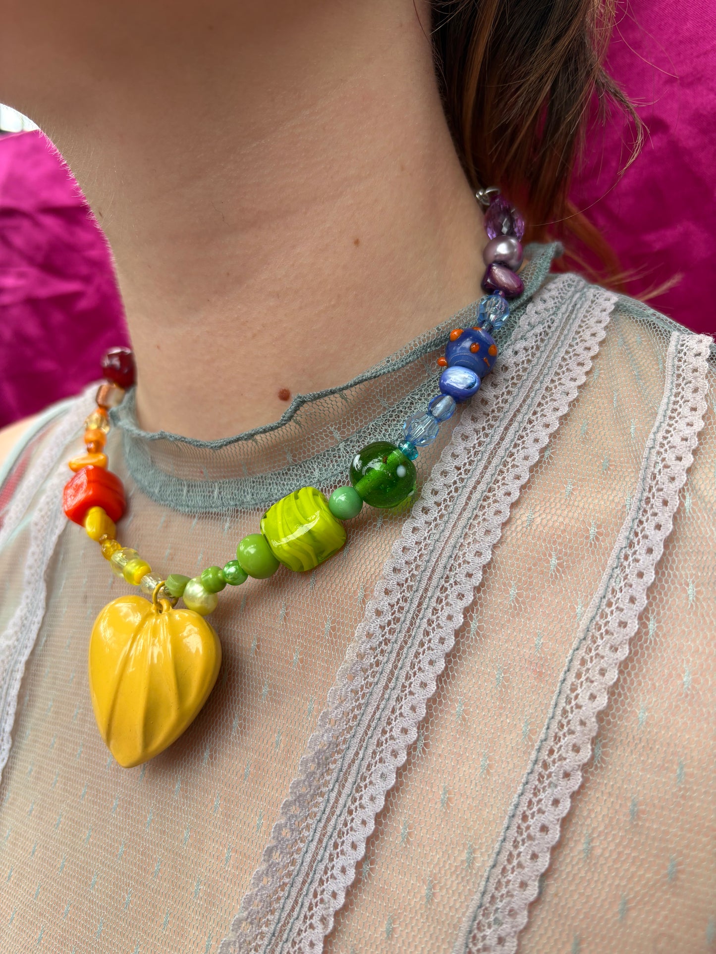 Rainbow Heart Necklace