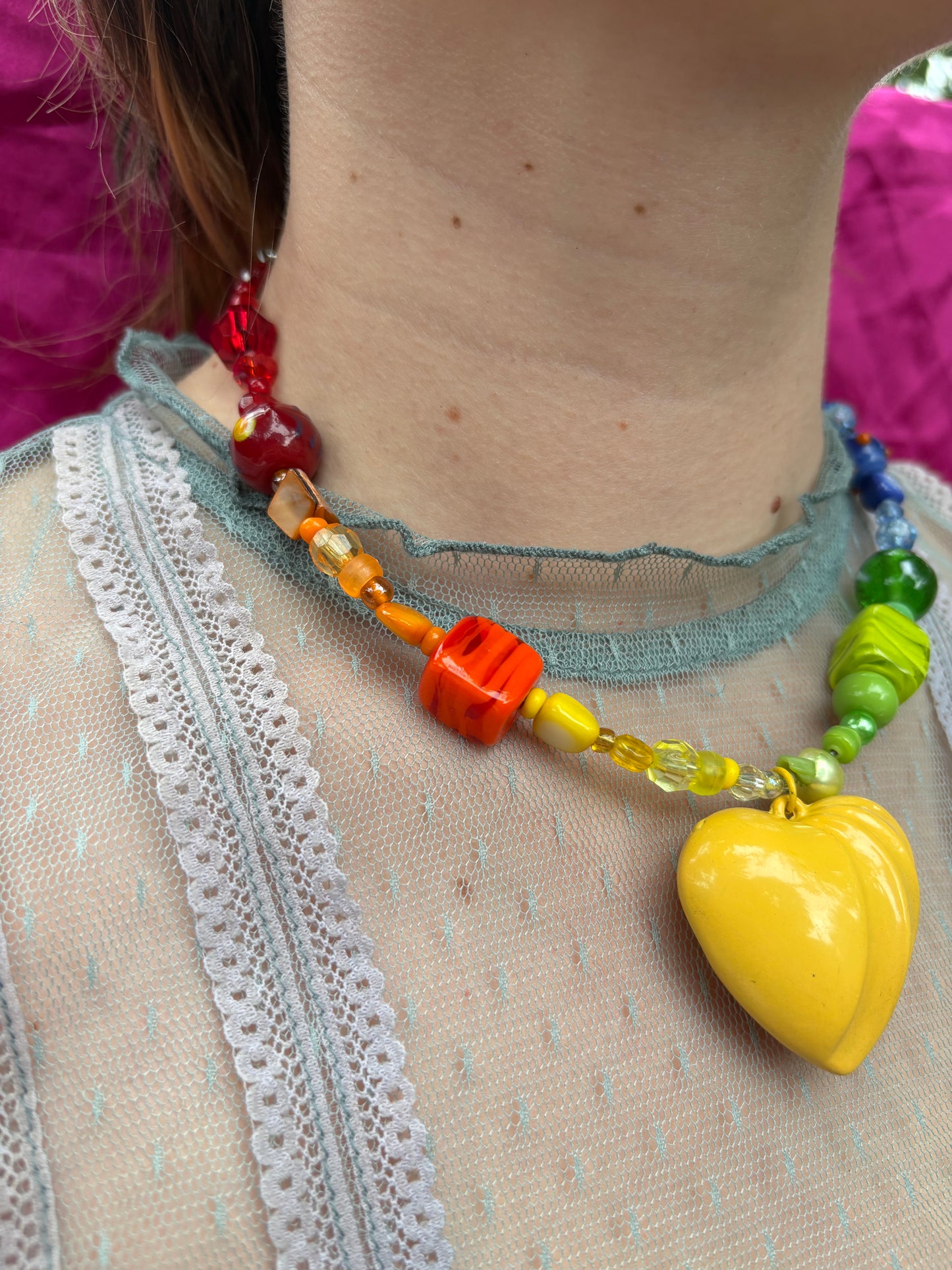 Rainbow Heart Necklace