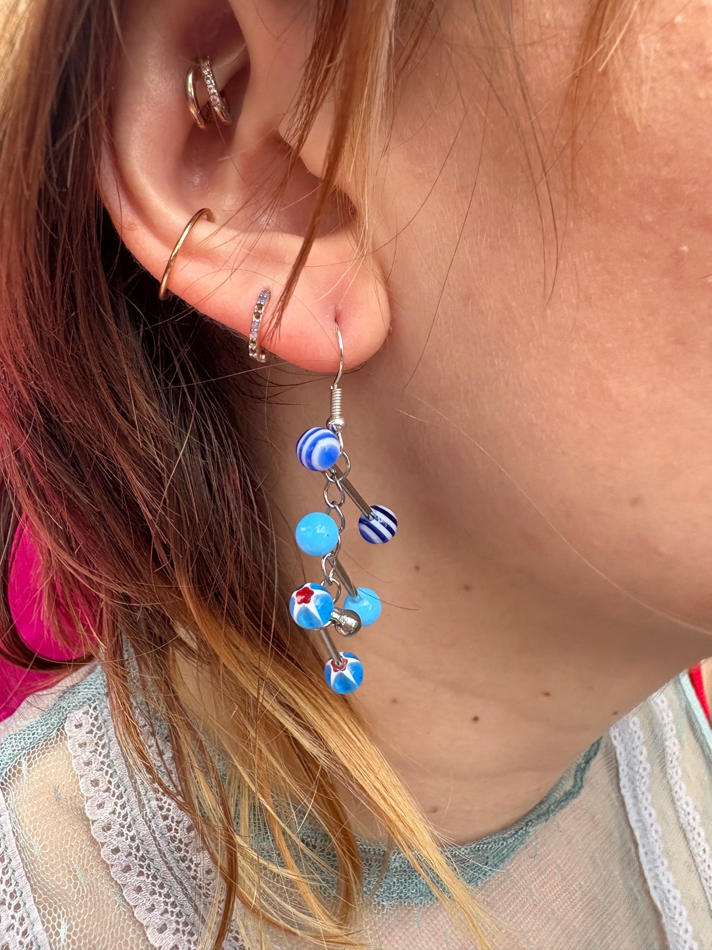 Lapis Piercing Earring