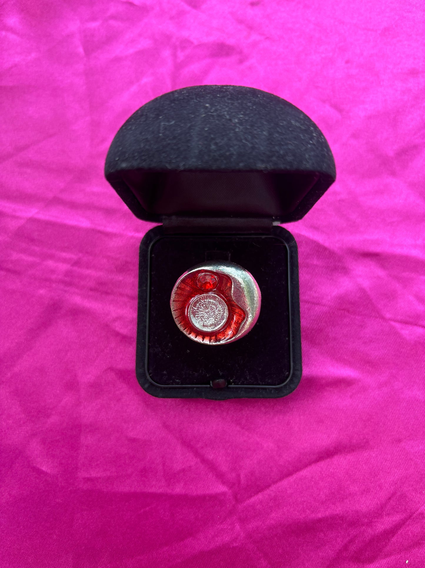 Red Crescent Moon ring