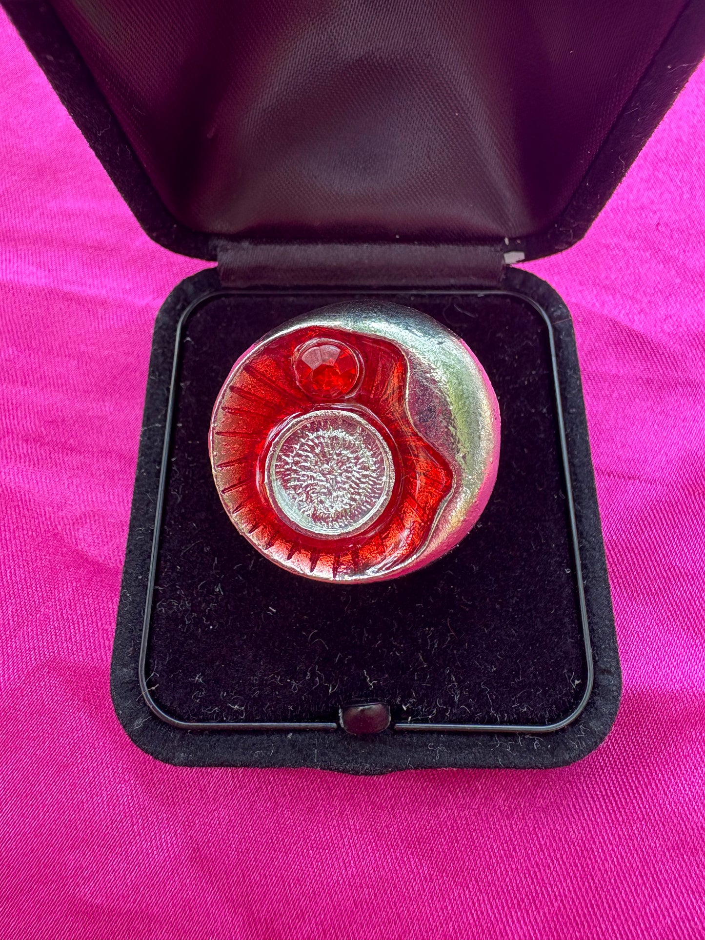 Red Crescent Moon ring
