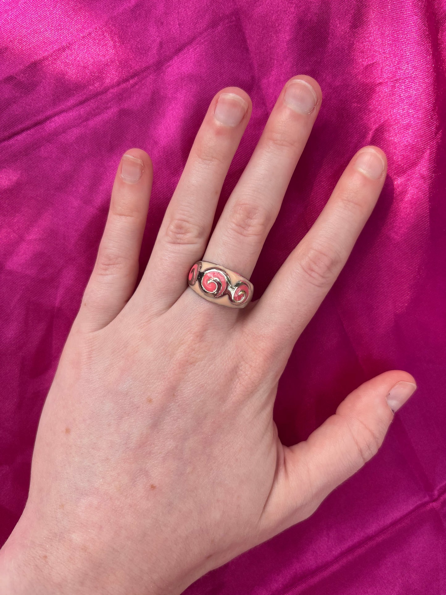 Pink Swirl Ring