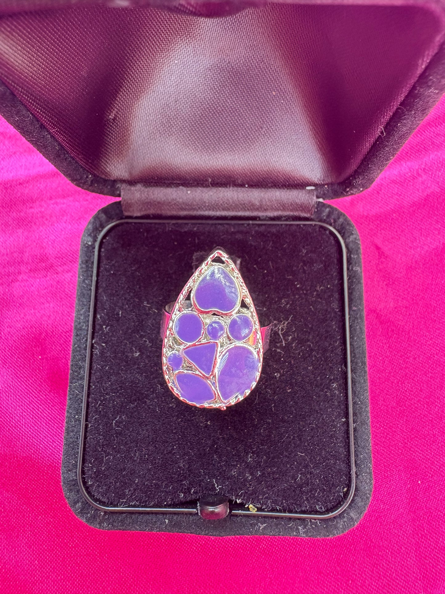 Purple Teardrop Ring