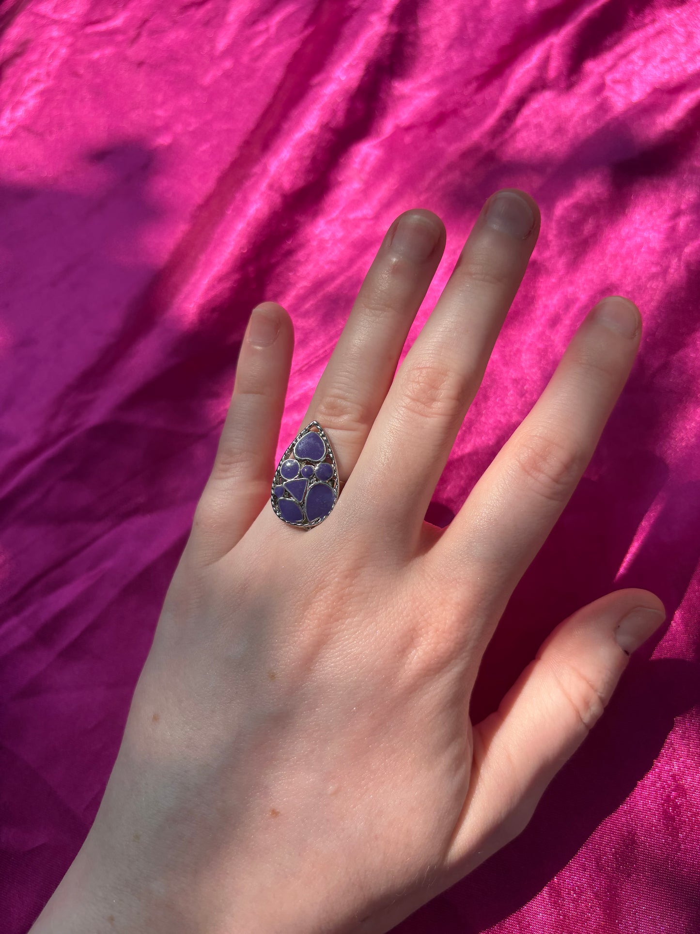 Purple Teardrop Ring