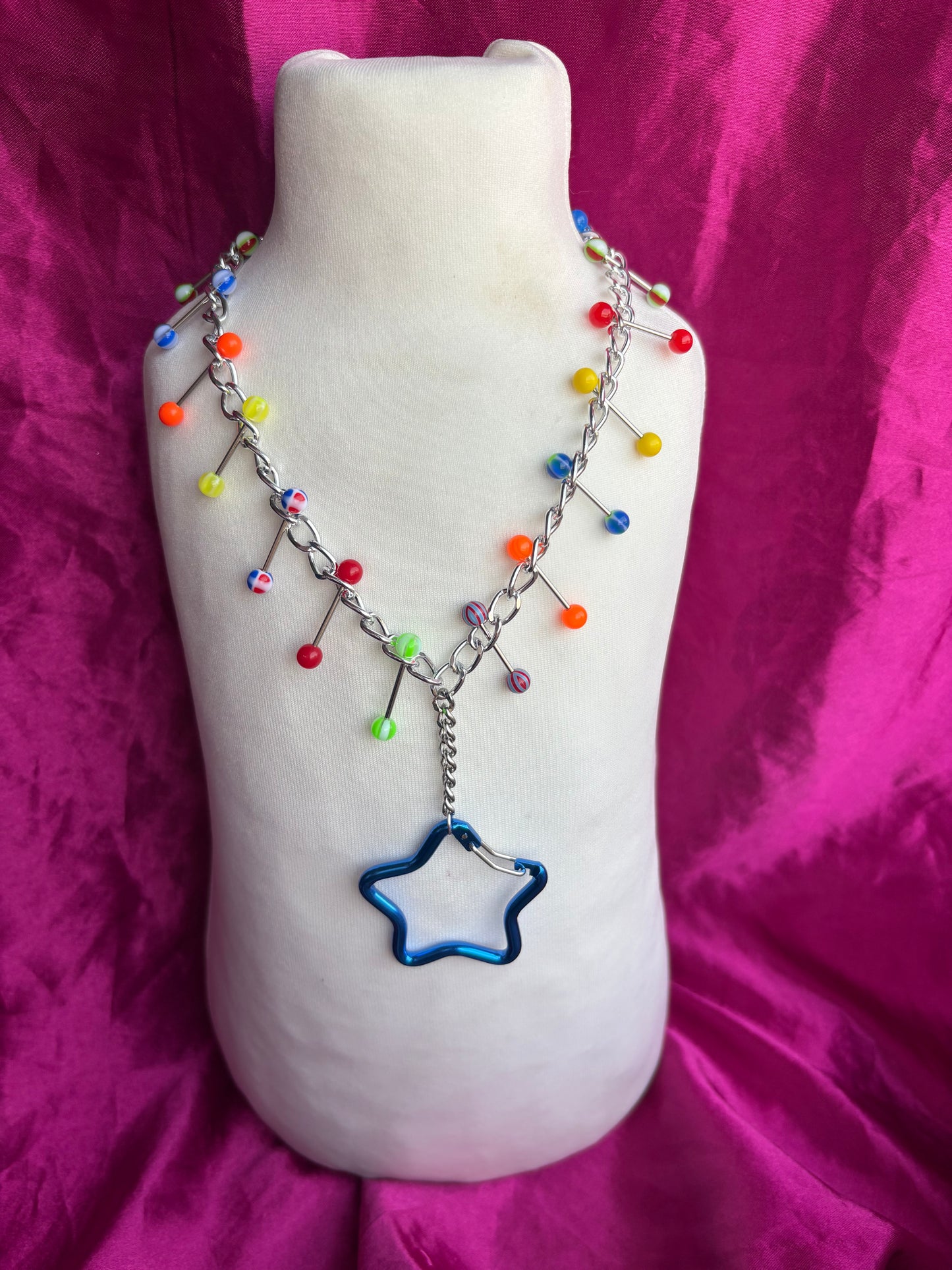 Dizzy Star Carabiner Piercing Necklace