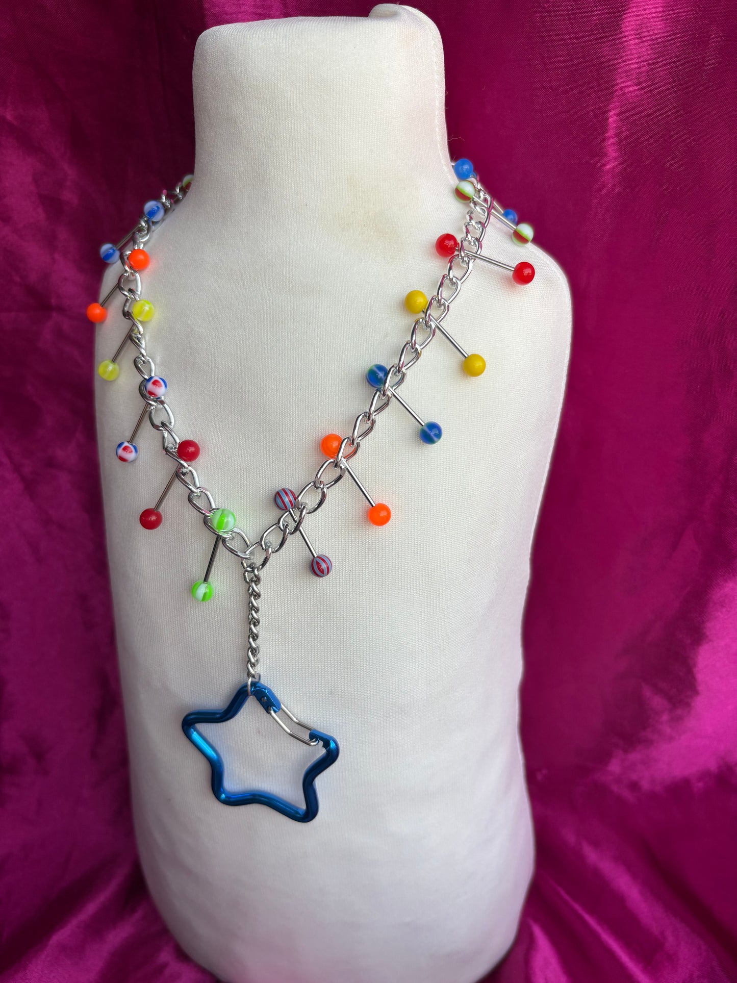 Dizzy Star Carabiner Piercing Necklace