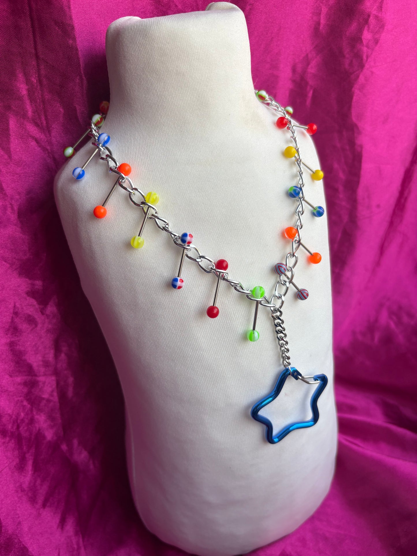 Dizzy Star Carabiner Piercing Necklace