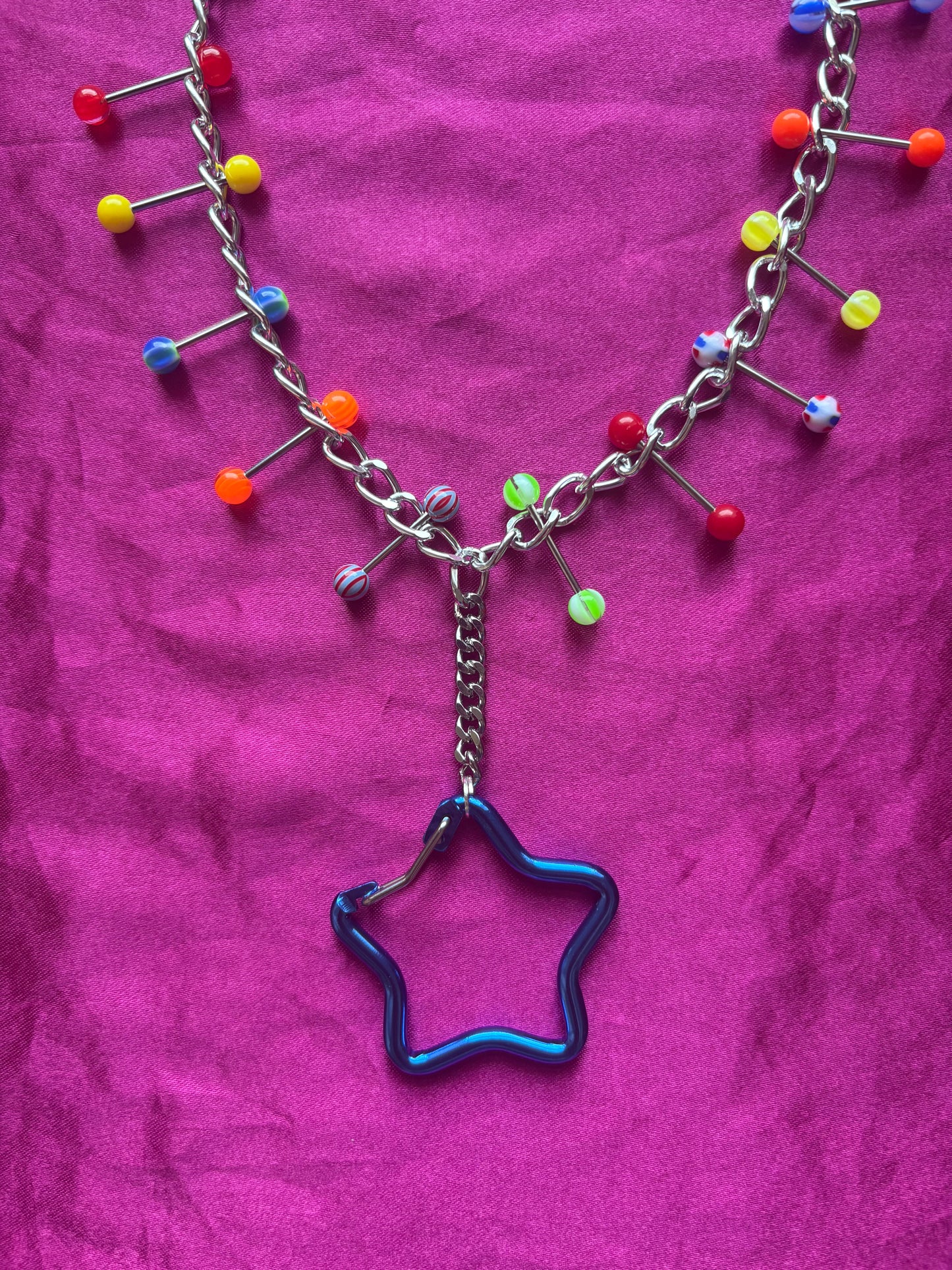 Dizzy Star Carabiner Piercing Necklace
