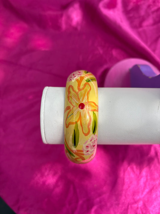 Wood Flower Bracelet