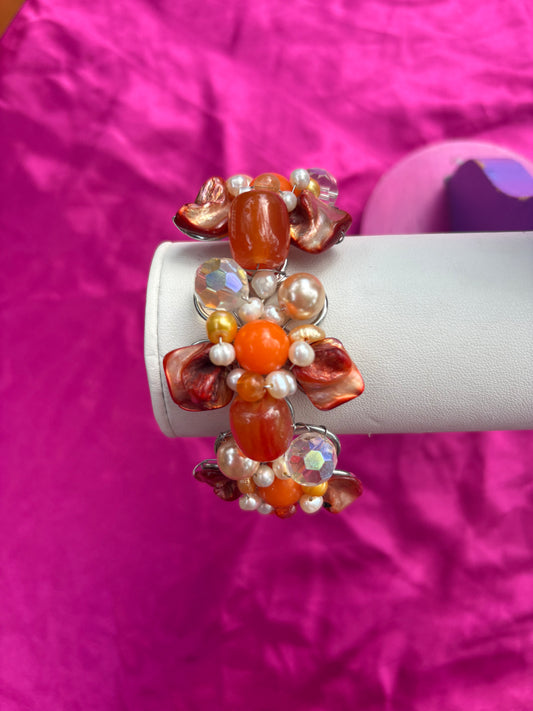 Orange Flower Bracelet