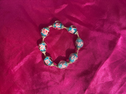Floral Glass Bracelet