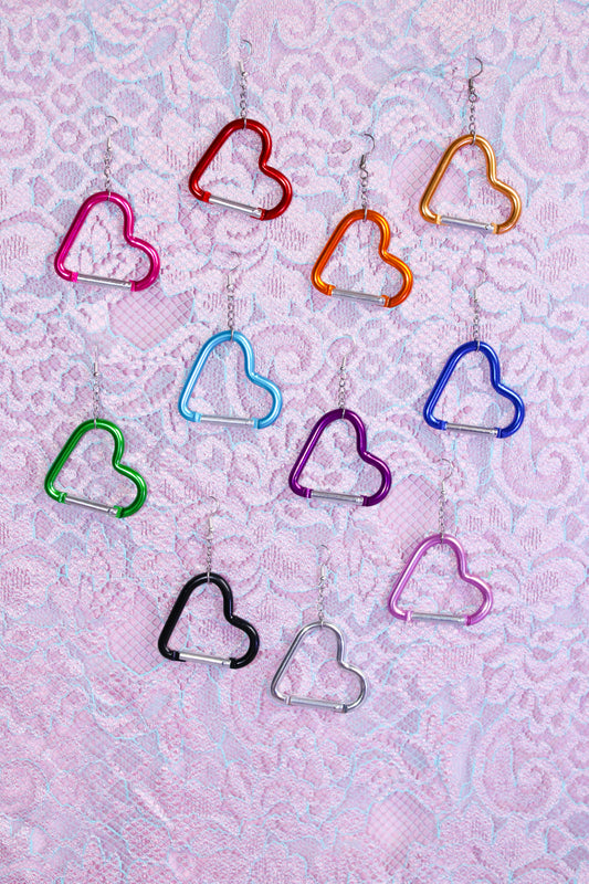 Carabiner Earrings - Hearts