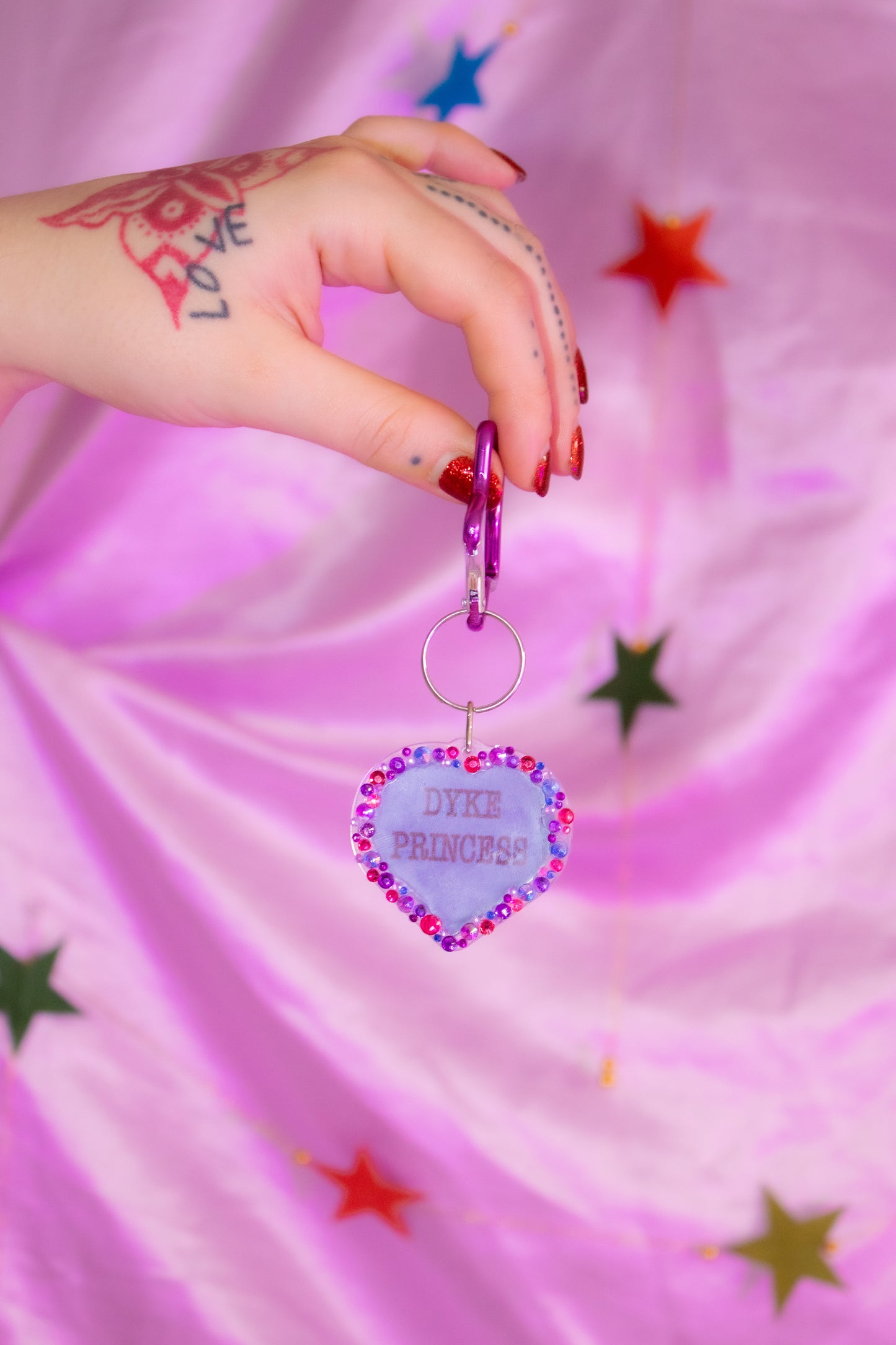 Bedazzled Dyke Princess Keyring