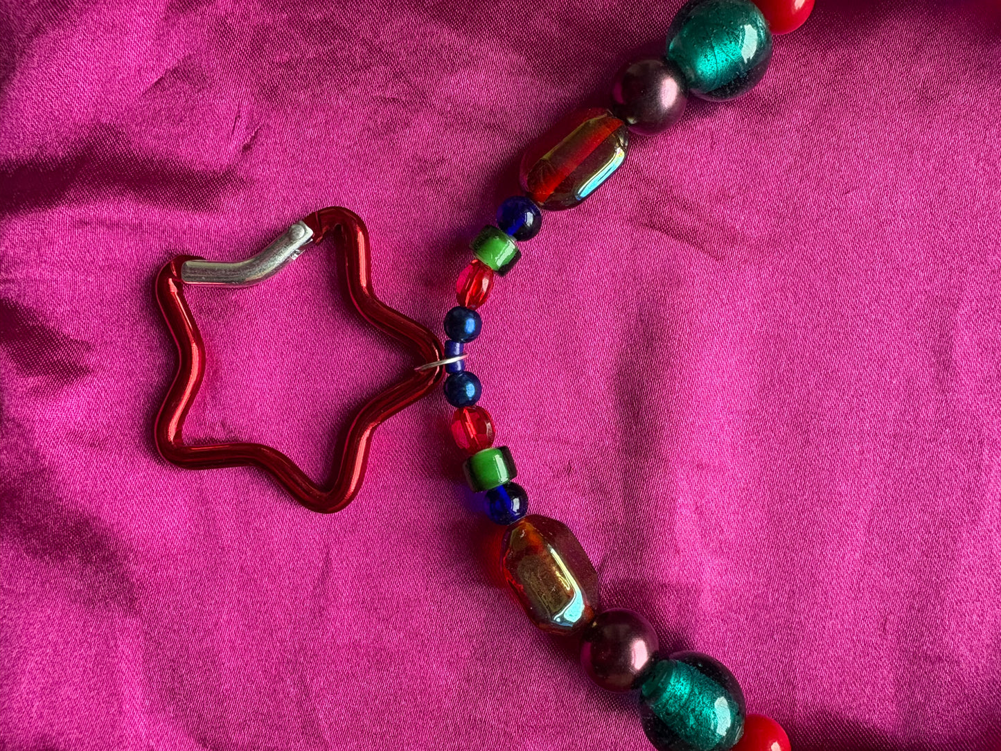 Jewel beaded Carabiner Necklace