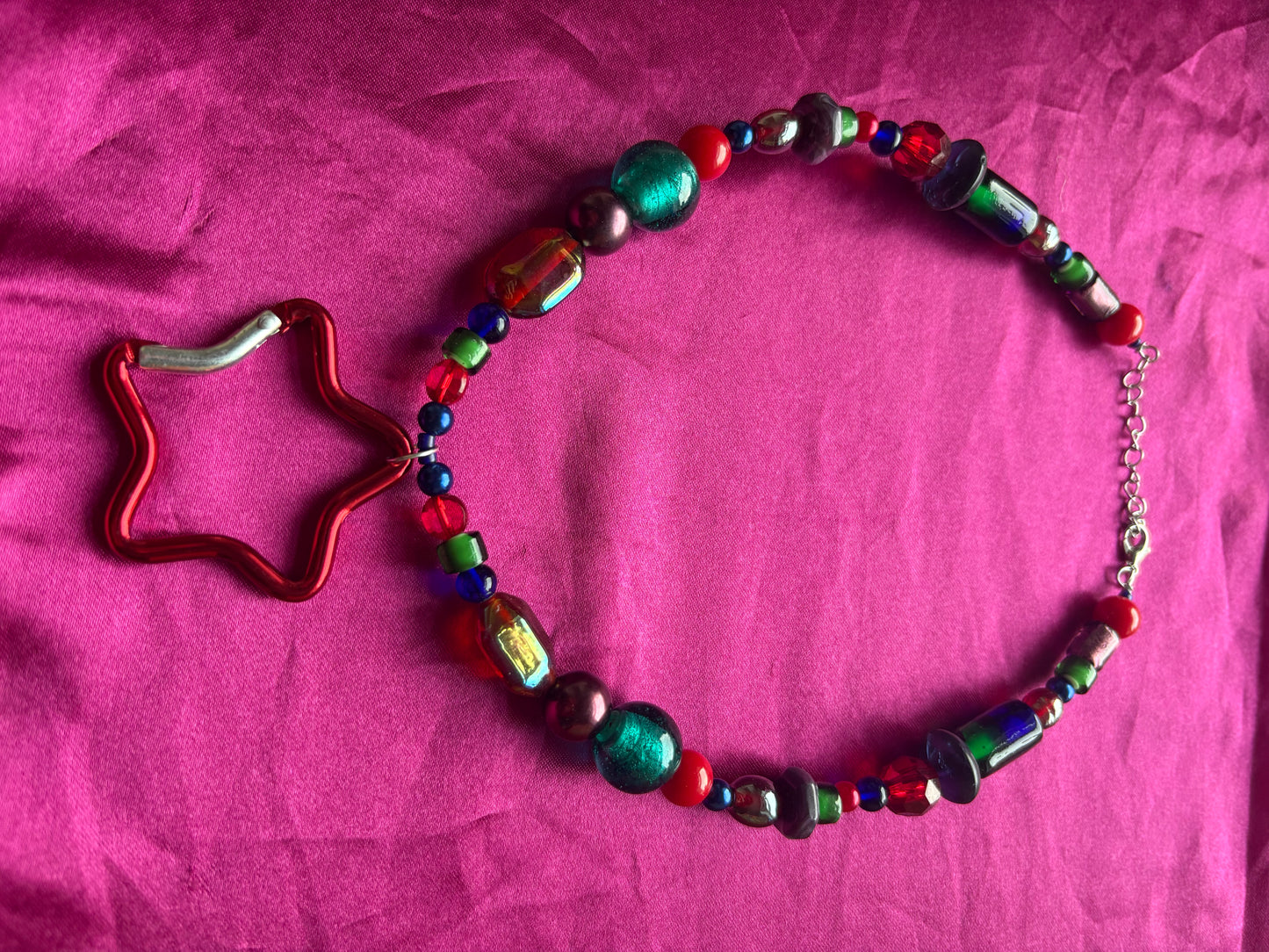 Jewel beaded Carabiner Necklace