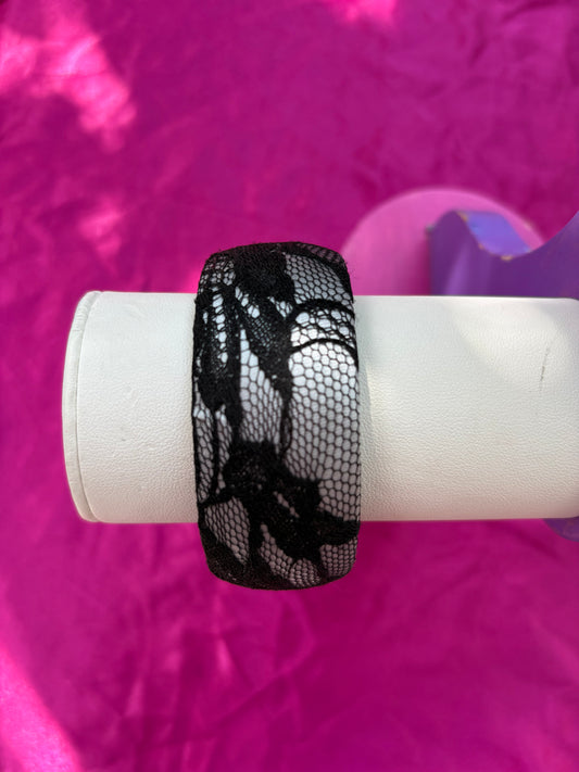 Black lace bangle bracelet