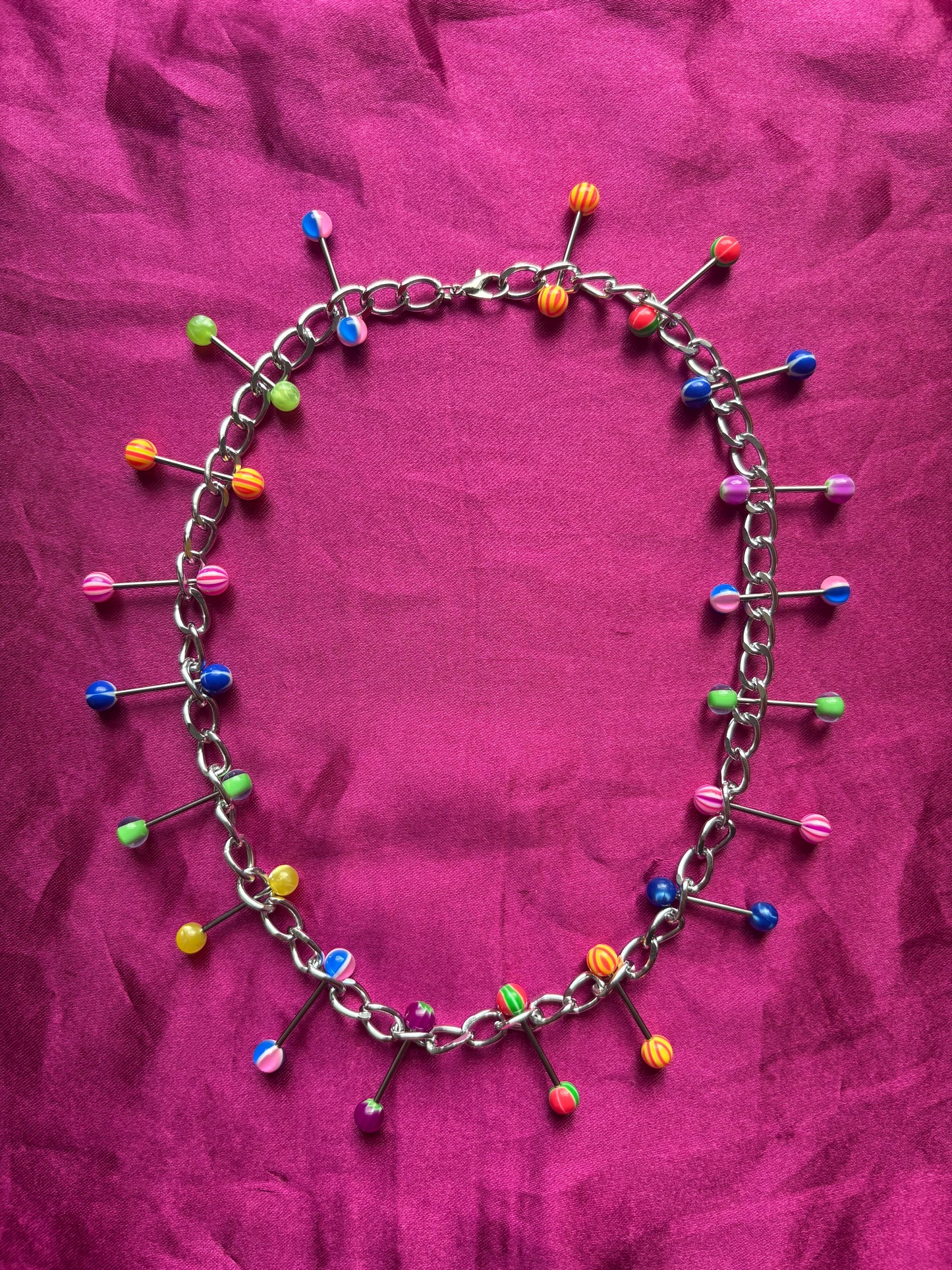 Rainbow Road Piercing Necklace