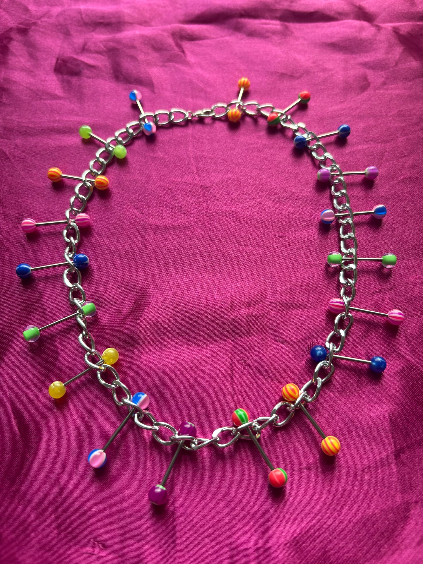 Rainbow Road Piercing Necklace
